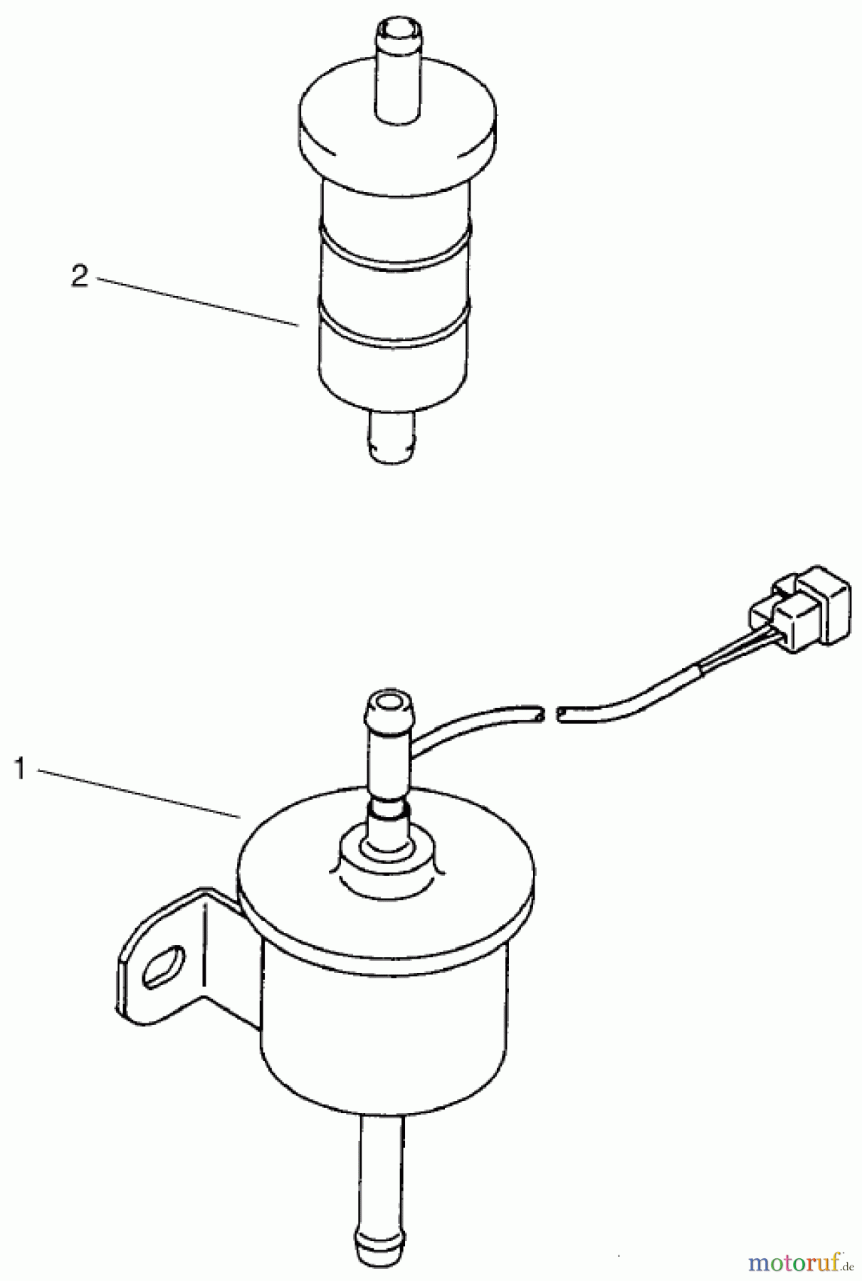  Toro Neu Mowers, Lawn & Garden Tractor Seite 1 73545 (520Lxi) - Toro 520Lxi Garden Tractor, 1998 (8900001-8999999) FUEL PUMP & FILTER ASSEMBLY