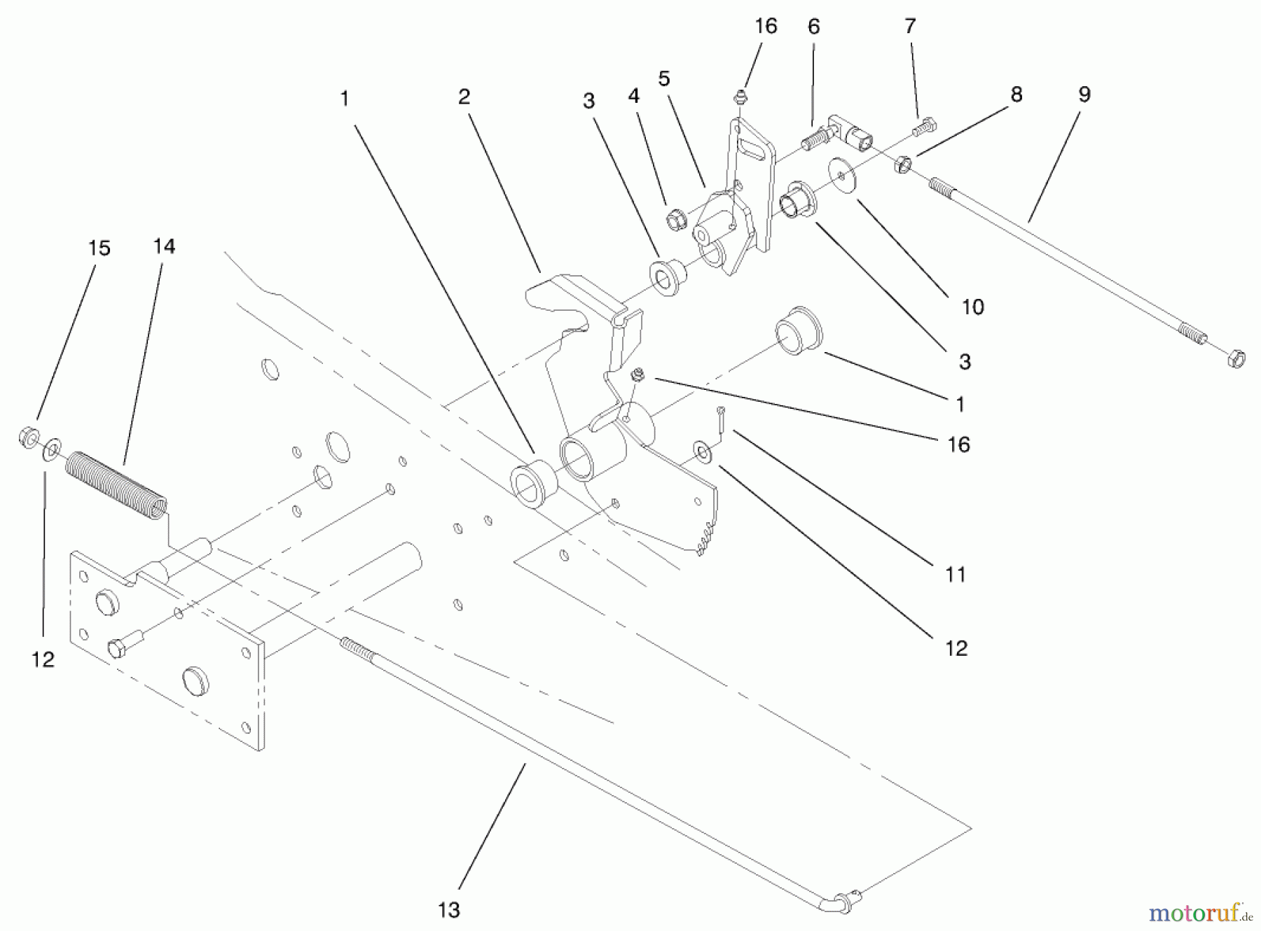  Toro Neu Mowers, Lawn & Garden Tractor Seite 1 73547 (520Lxi) - Toro 520Lxi Garden Tractor, 1999 (9900001-9999999) LOWER PARKING BRAKE ASSEMBLY