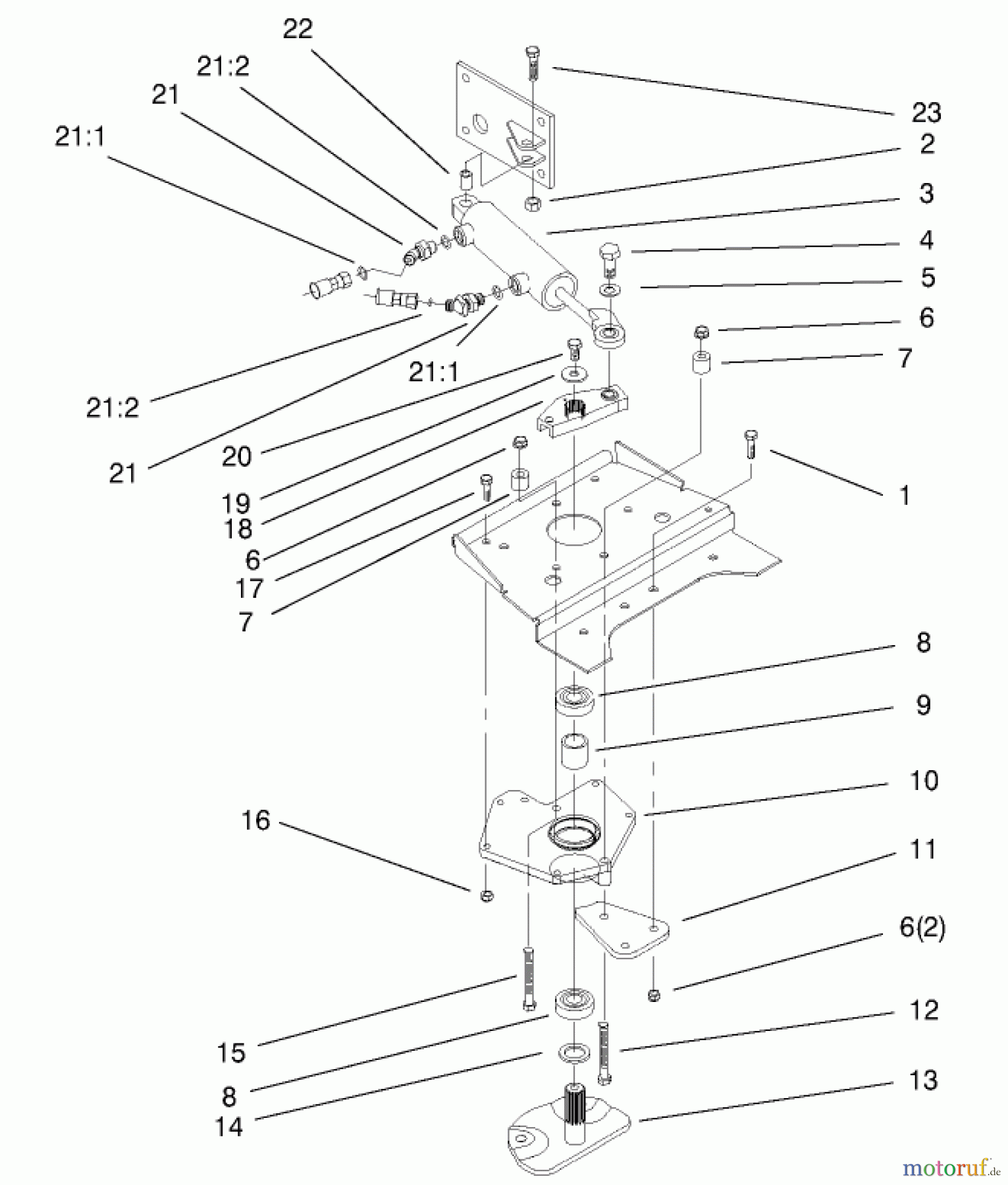  Toro Neu Mowers, Lawn & Garden Tractor Seite 1 73580 (520Lxi) - Toro 520Lxi Garden Tractor, 2000 (200000001-200999999) LOWER MANUAL STEERING ASSEMBLY