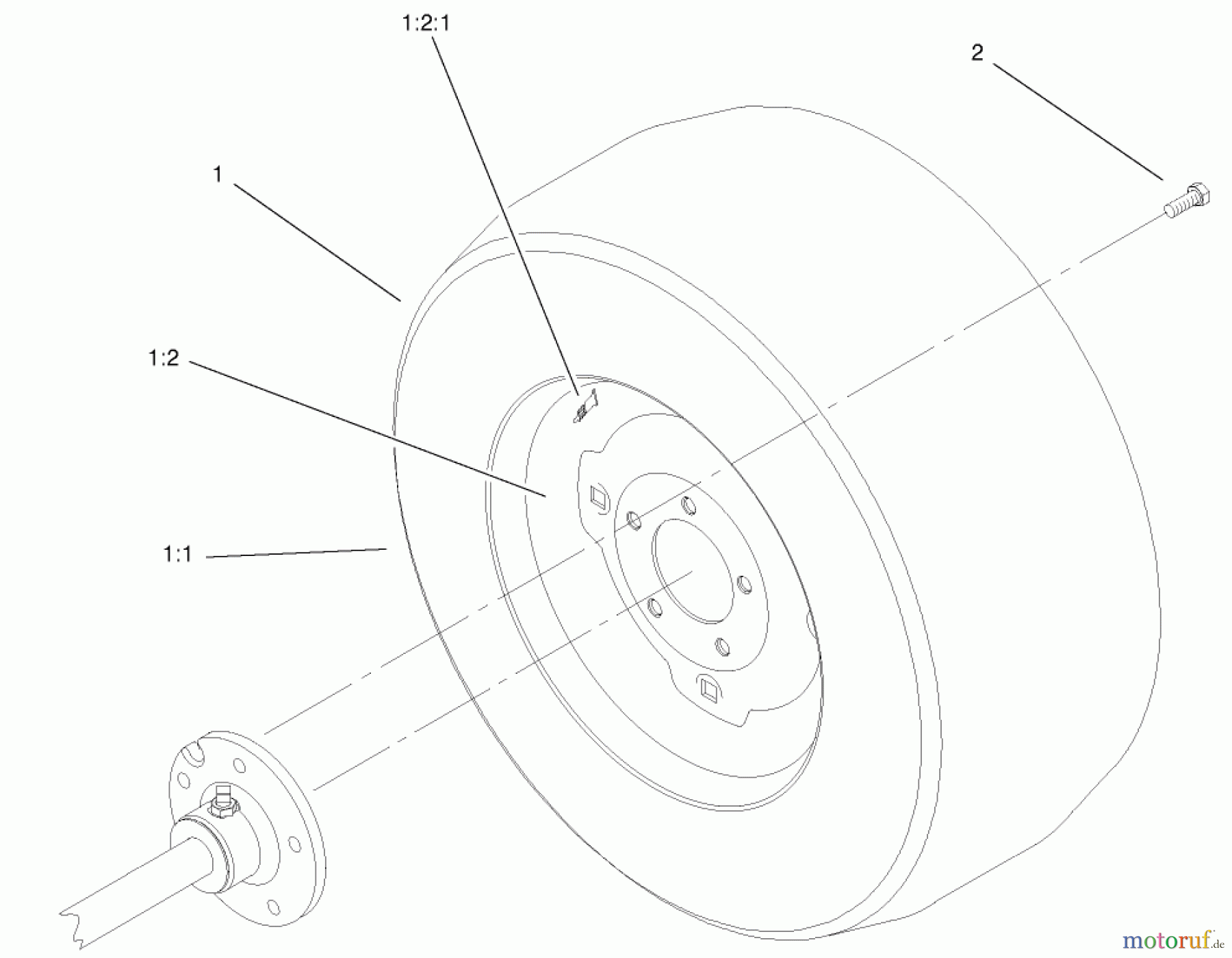  Toro Neu Mowers, Lawn & Garden Tractor Seite 1 73547 (520Lxi) - Toro 520Lxi Garden Tractor, 2000 (200000242-200999999) WHEEL ASSEMBLY