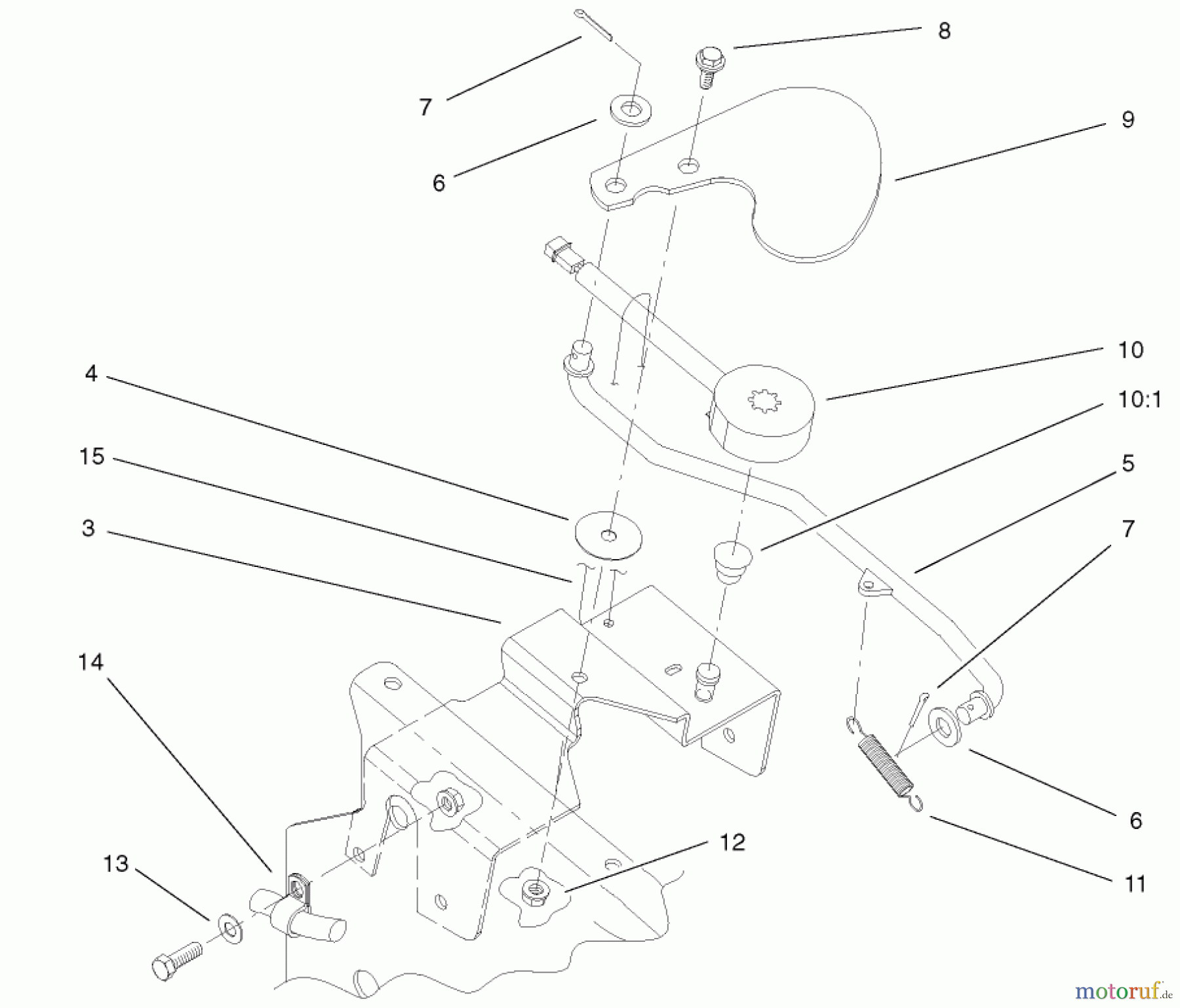  Toro Neu Mowers, Lawn & Garden Tractor Seite 1 73580 (520Lxi) - Toro 520Lxi Garden Tractor, 2001 (210000001-210999999) CRUISE CONTROL ASSEMBLY