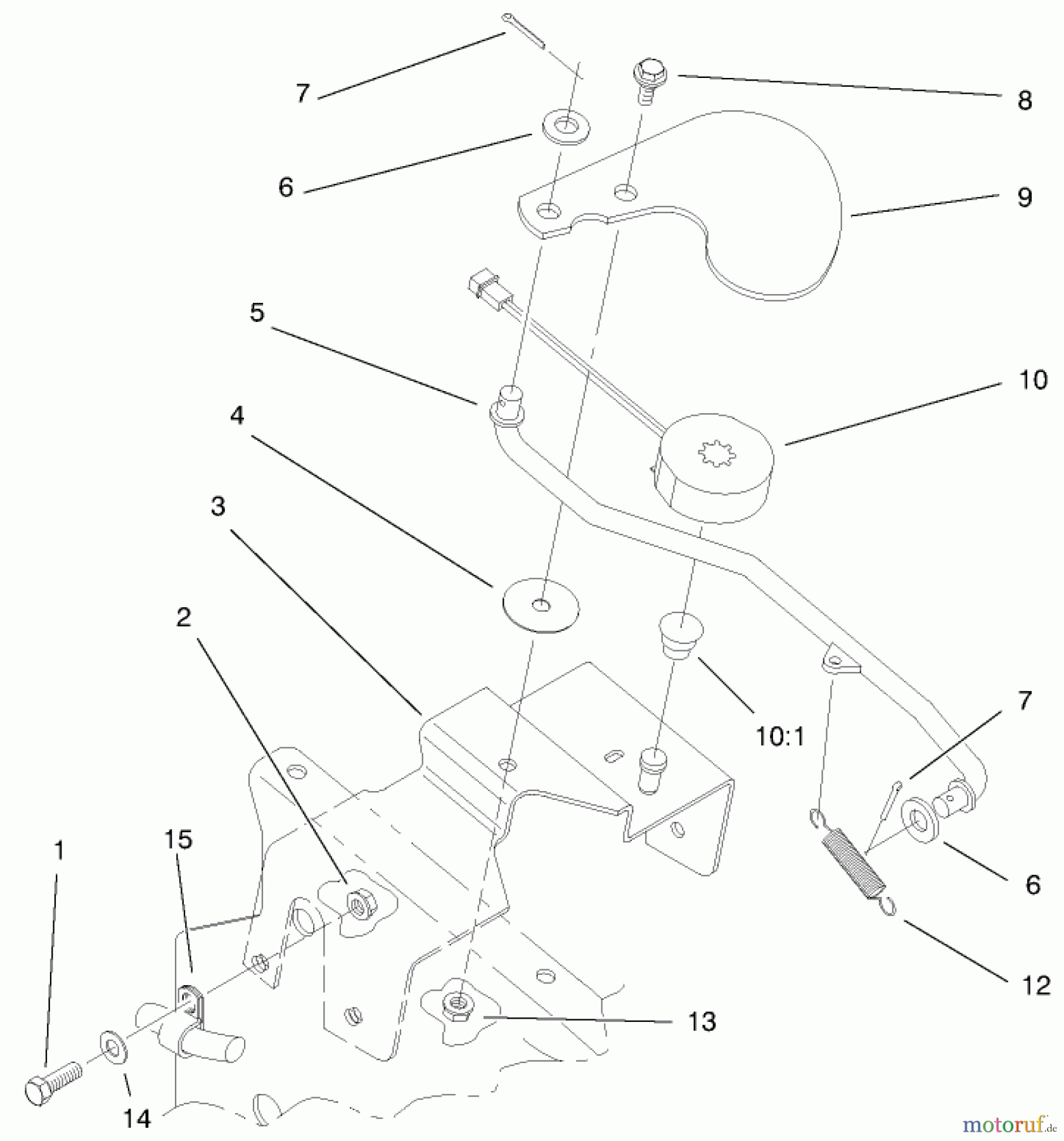  Toro Neu Mowers, Lawn & Garden Tractor Seite 1 73550 (523Dxi) - Toro 523Dxi Garden Tractor, 1998 (8900001-8999999) CRUISE CONTROL ASSEMBLY