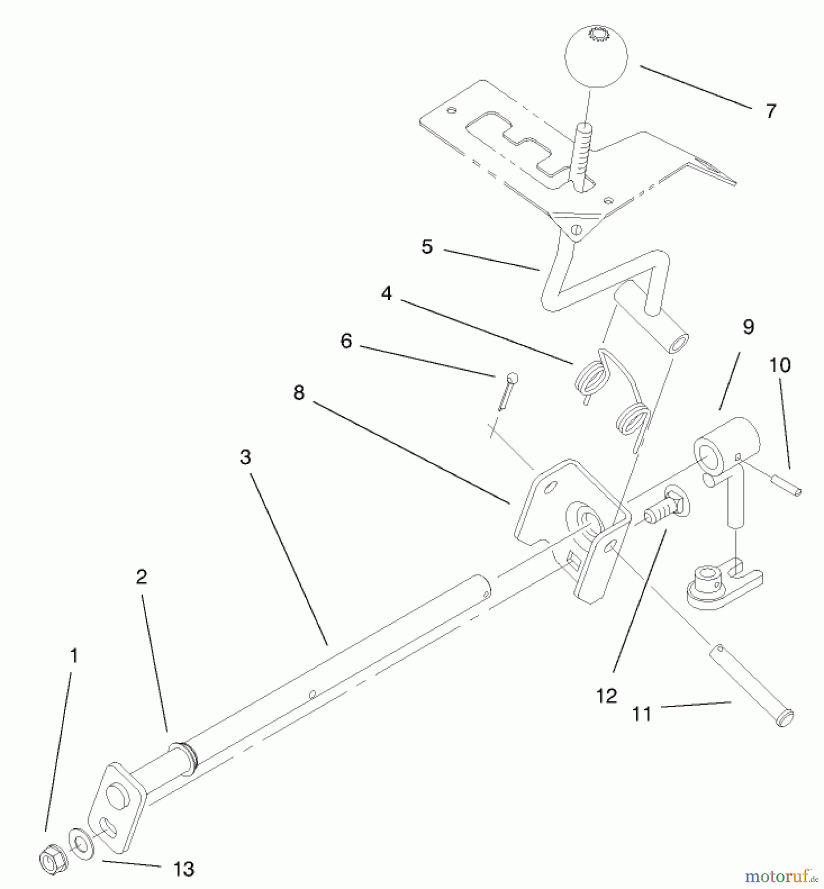  Toro Neu Mowers, Lawn & Garden Tractor Seite 1 73551 (523Dxi) - Toro 523Dxi Garden Tractor, 1998 (8900001-8999999) HI-LO SHIFT ASSEMBLY