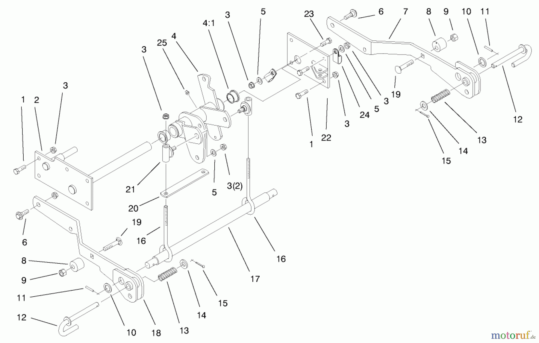  Toro Neu Mowers, Lawn & Garden Tractor Seite 1 73551 (523Dxi) - Toro 523Dxi Garden Tractor, 1998 (8900001-8999999) HYDRO LIFT LOWER ASSEMBLY