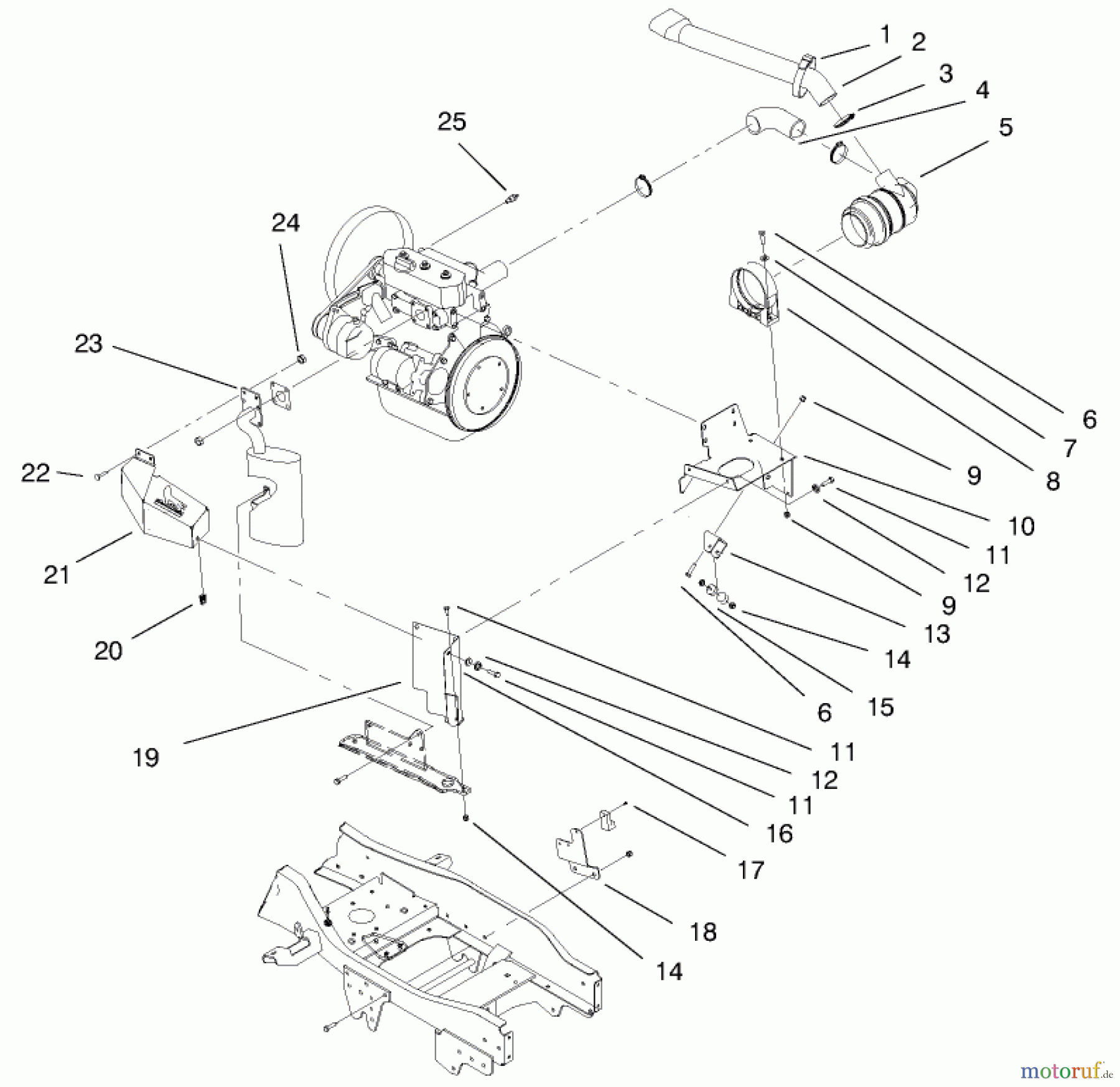  Toro Neu Mowers, Lawn & Garden Tractor Seite 1 73550 (523Dxi) - Toro 523Dxi Garden Tractor, 1998 (8900001-8999999) LIQUID COOLED DIESEL ENGINE ASSEMBLY #3