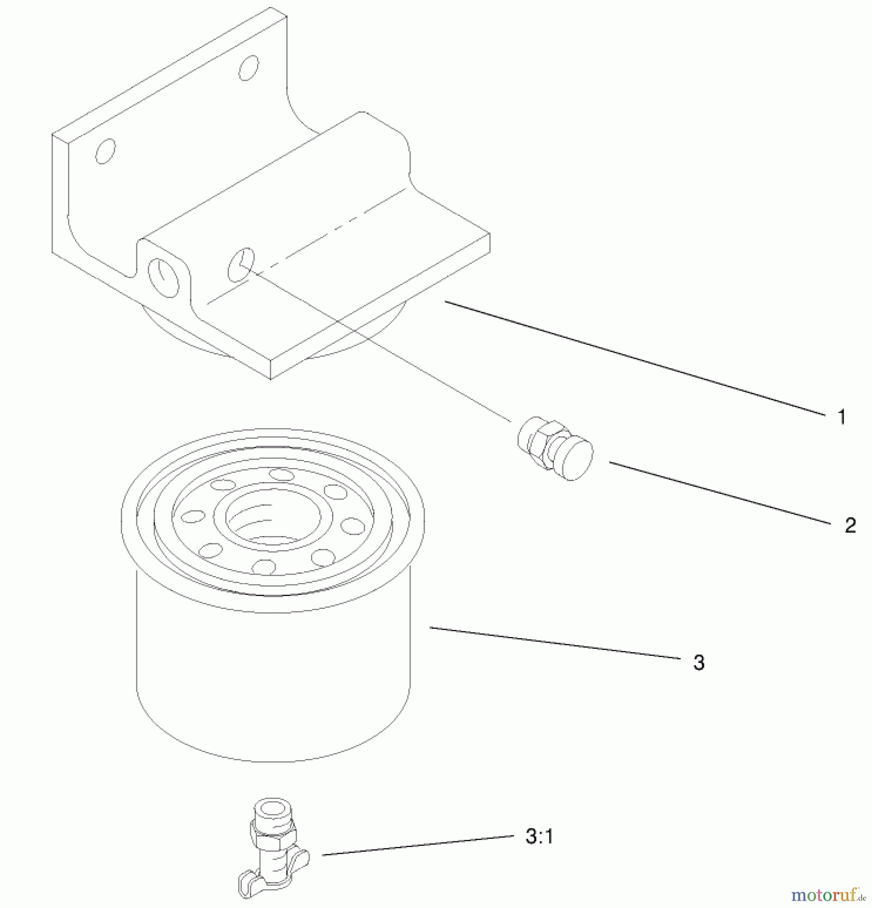  Toro Neu Mowers, Lawn & Garden Tractor Seite 1 73590 (523Dxi) - Toro 523Dxi Garden Tractor, 2000 (200000001-200999999) SEPARATOR-FILTER/WATER ASSEMBLY