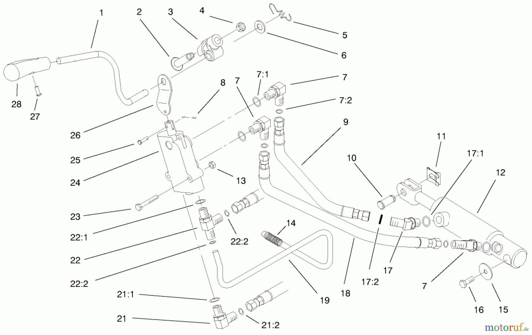  Toro Neu Mowers, Lawn & Garden Tractor Seite 1 73560 (522xi) - Toro 522xi Garden Tractor, 1998 (8900001-8999999) HYDRON LIFT UPPER ASSEMBLY