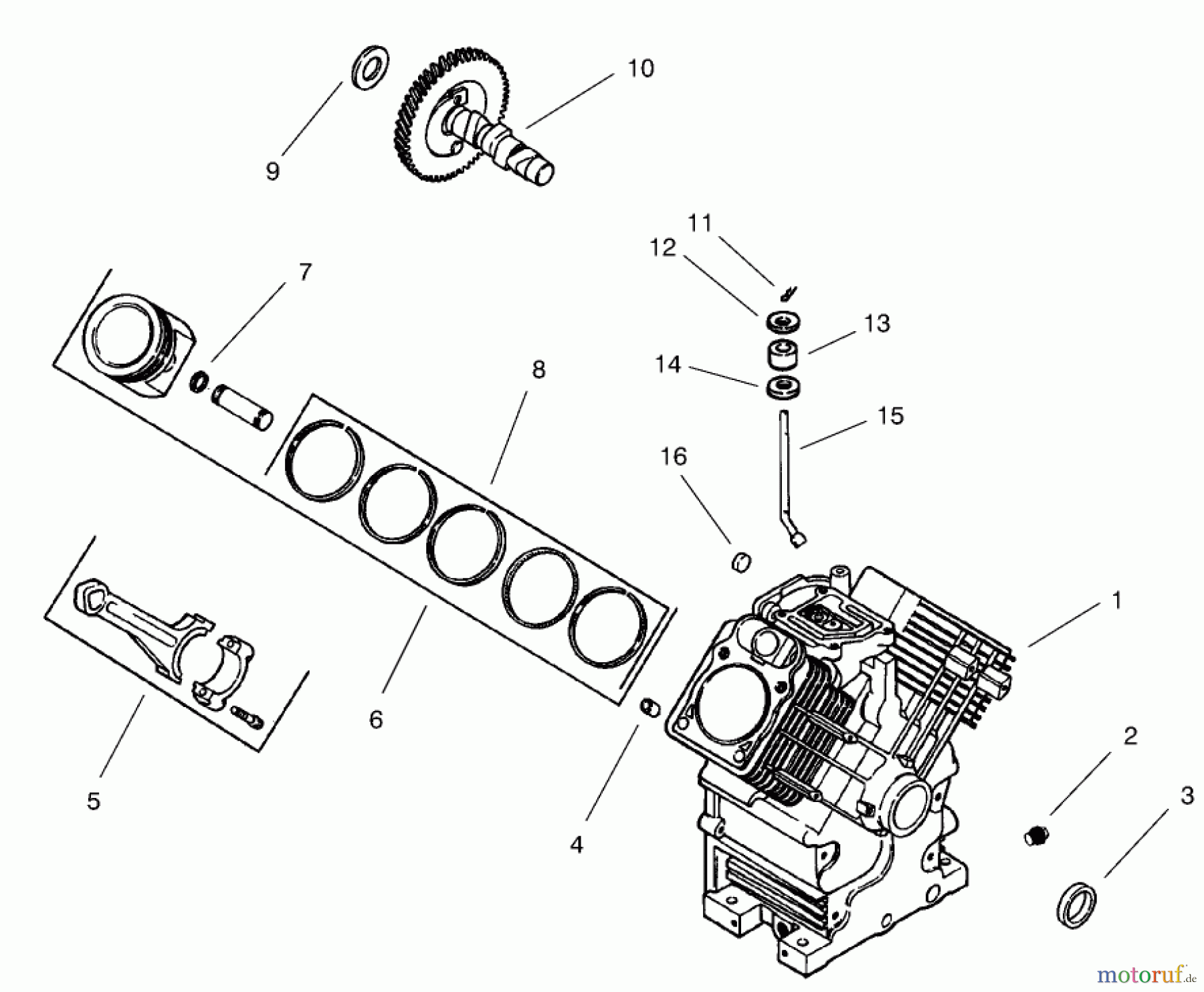  Toro Neu Mowers, Lawn & Garden Tractor Seite 1 73561 (522xi) - Toro 522xi Garden Tractor, 2000 (200000201-200999999) GROUP 2-CRANKCASE