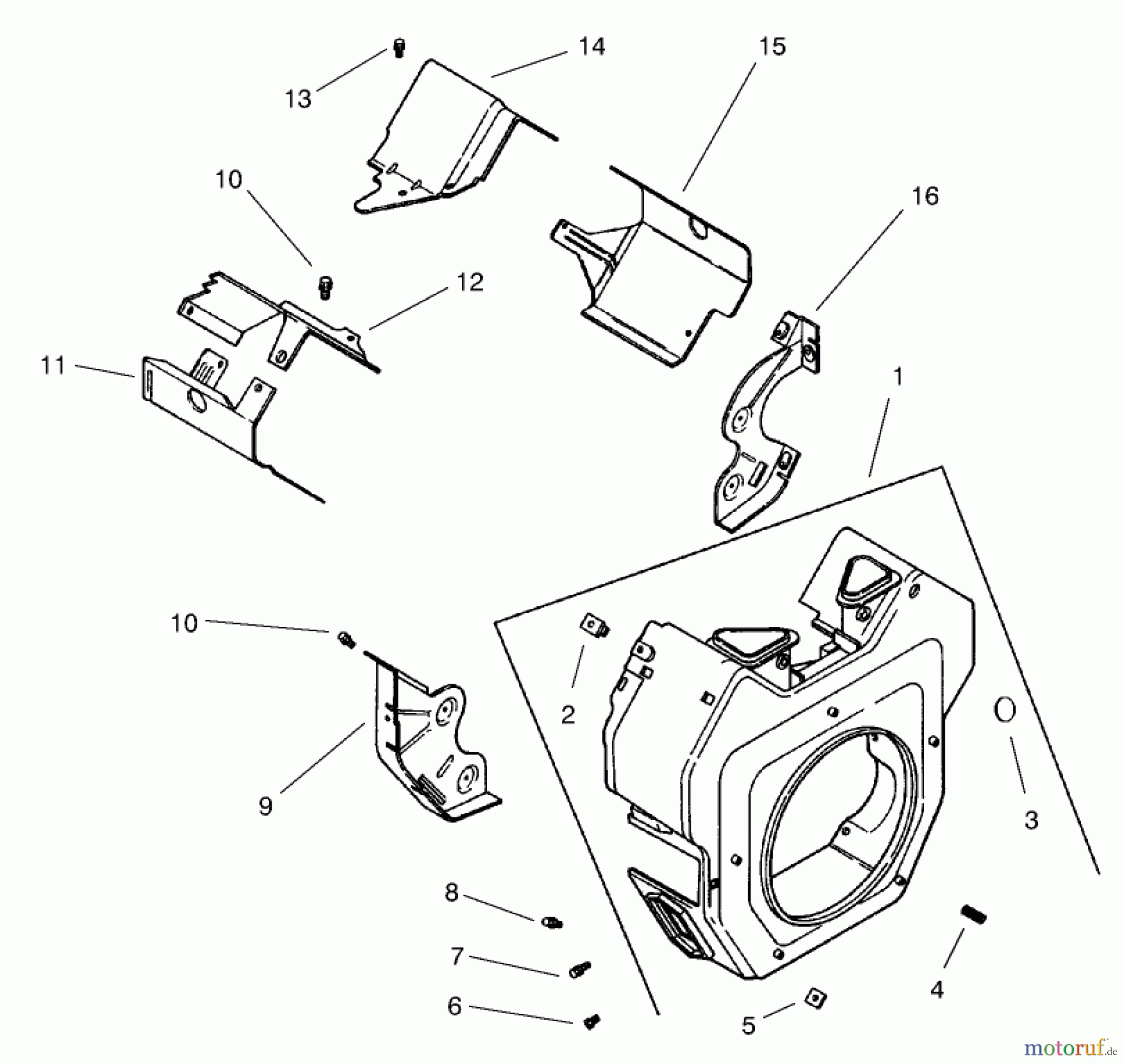  Toro Neu Mowers, Lawn & Garden Tractor Seite 1 73561 (522xi) - Toro 522xi Garden Tractor, 2001 (210000001-210999999) GROUP 6-BLOWER HOUSING & BAFFLES