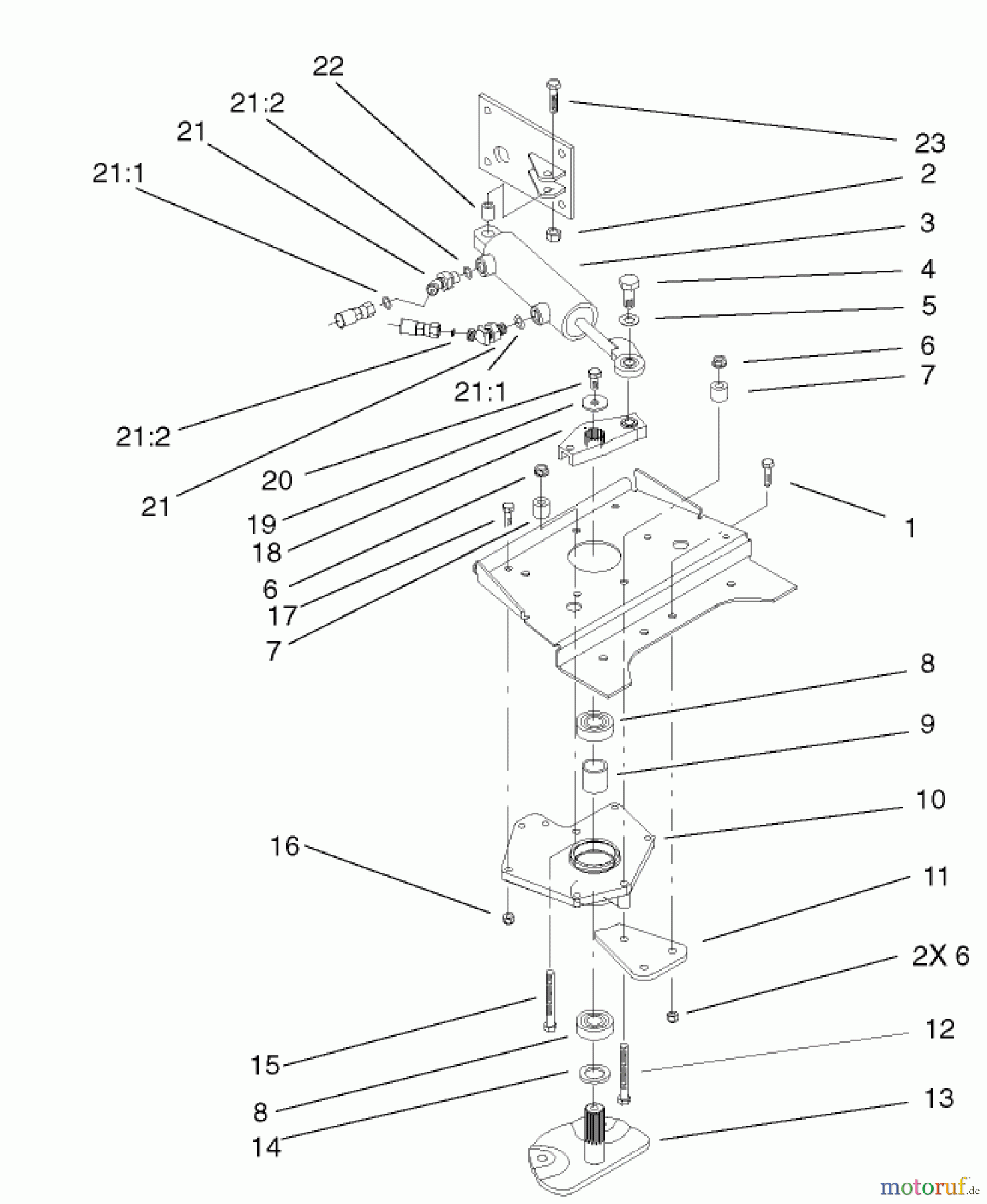  Toro Neu Mowers, Lawn & Garden Tractor Seite 1 73561 (522xi) - Toro 522xi Garden Tractor, 2001 (210000001-210999999) POWER STEERING LOWER ASSEMBLY