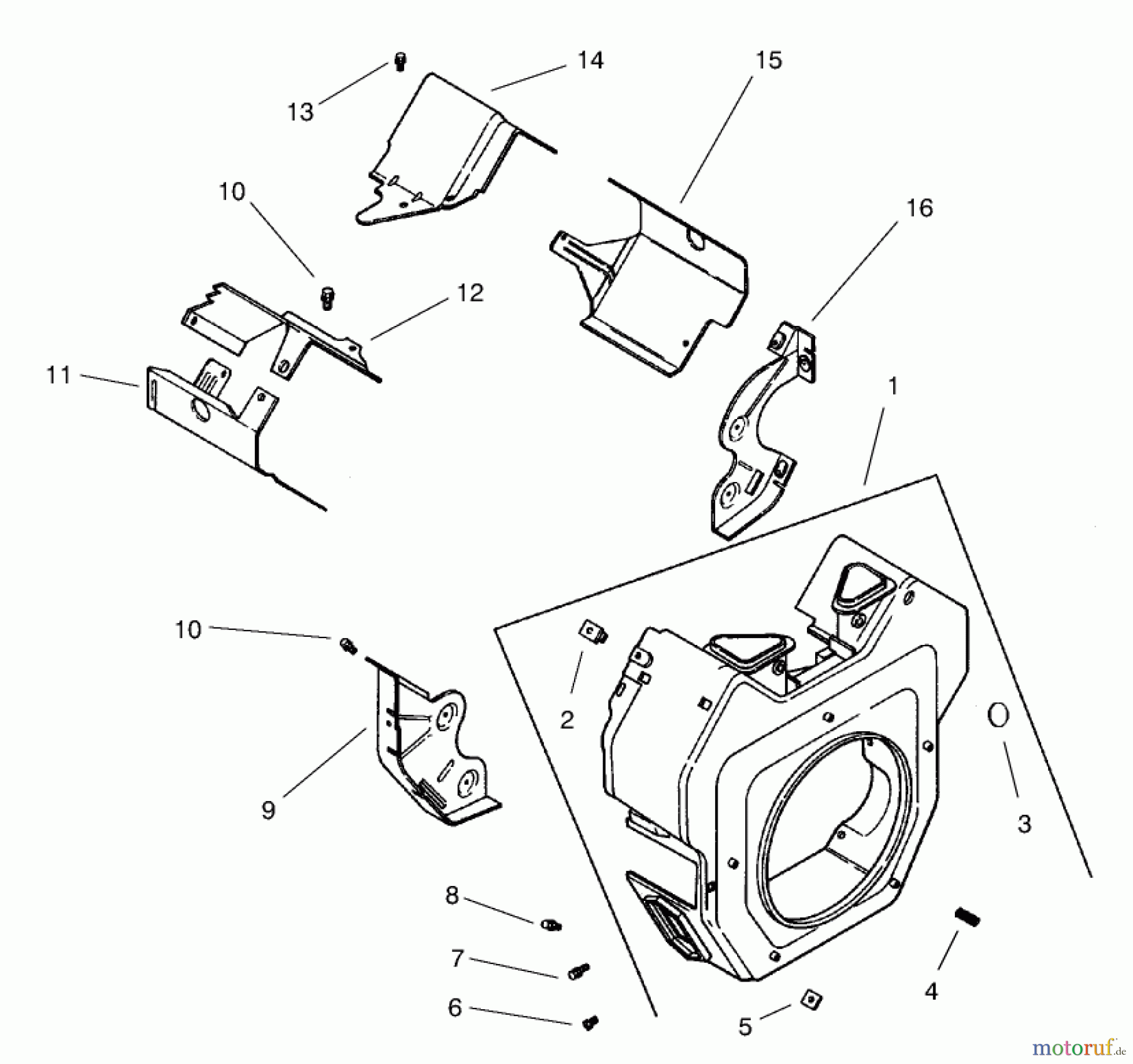  Toro Neu Mowers, Lawn & Garden Tractor Seite 1 73561 (550) - Toro 550 Garden Tractor, 2005 (250000001-250999999) BLOWER HOUSING ASSEMBLY KOHLER CH22S-66545