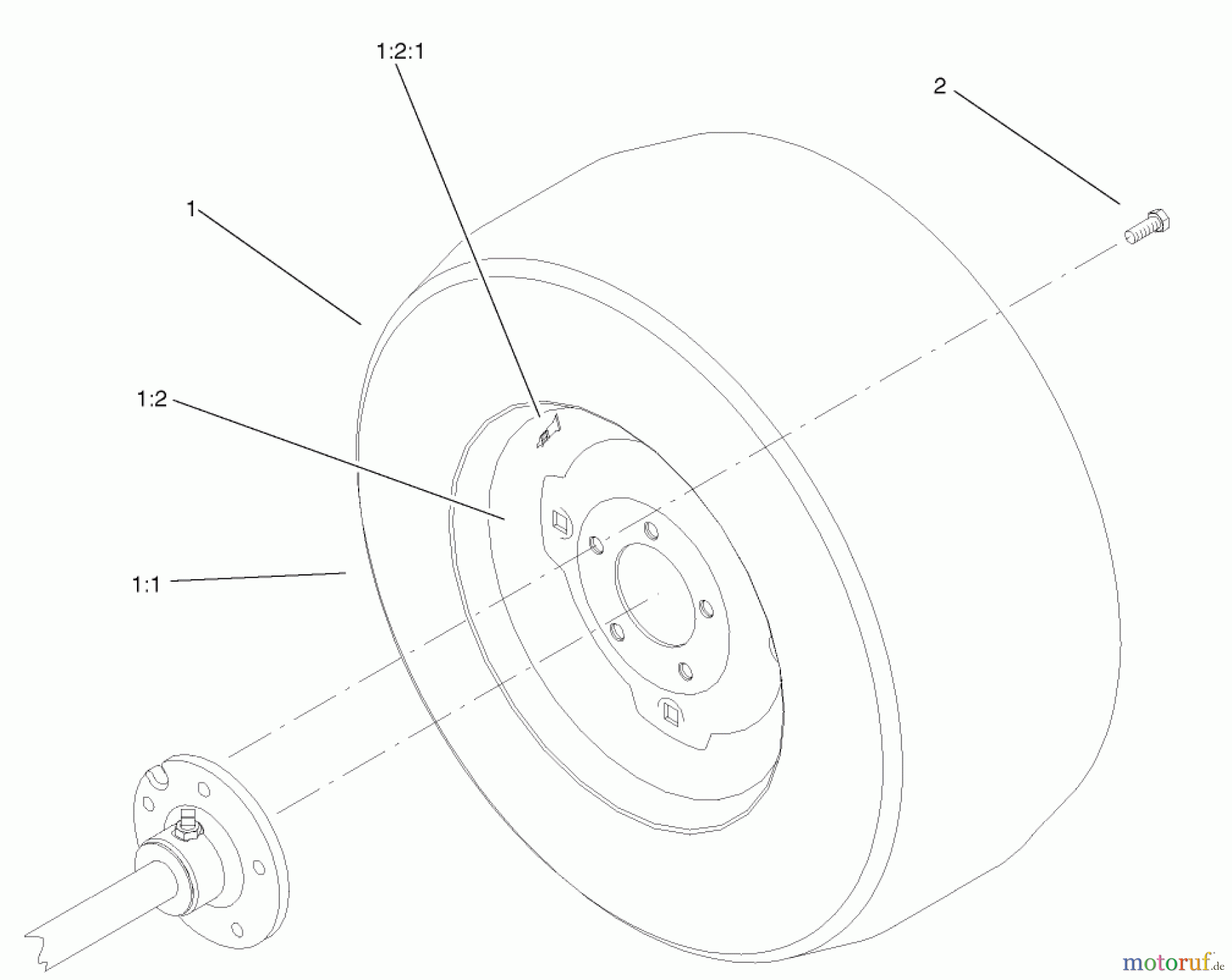  Toro Neu Mowers, Lawn & Garden Tractor Seite 1 73561 (550) - Toro 550 Garden Tractor, 2005 (250000001-250999999) WHEEL ASSEMBLY