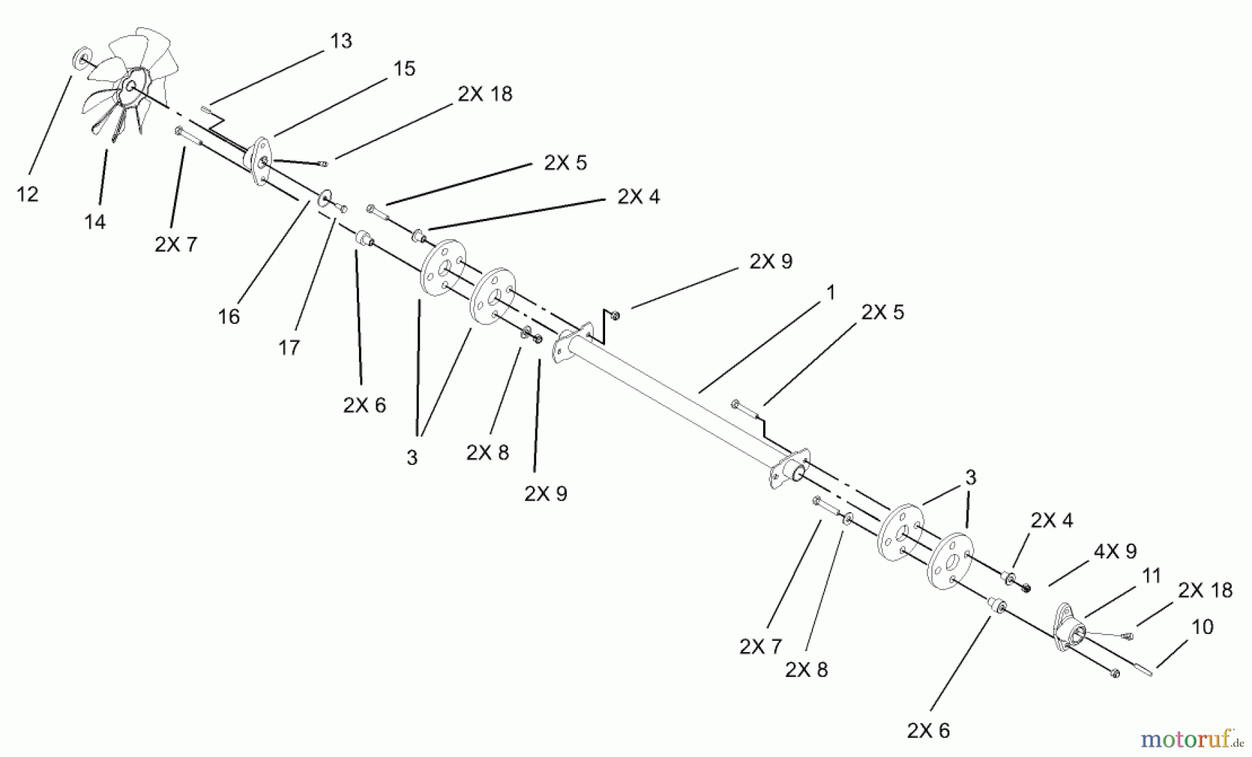  Toro Neu Mowers, Lawn & Garden Tractor Seite 1 73570 (520xi) - Toro 520xi Garden Tractor, 2003 (230000001-230999999) DRIVE SHAFT ASSEMBLY