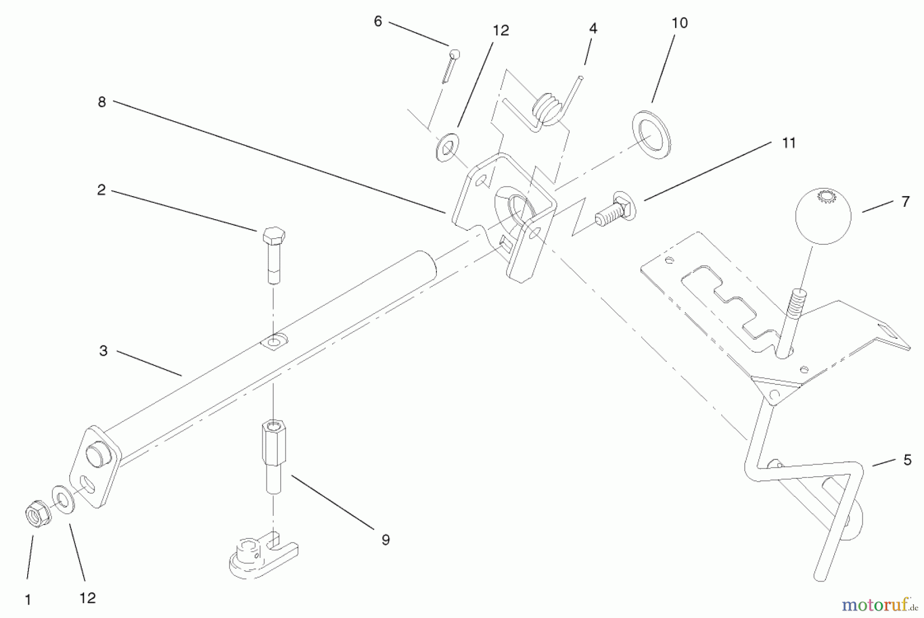  Toro Neu Mowers, Lawn & Garden Tractor Seite 1 73590 (523Dxi) - Toro 523Dxi Garden Tractor, 2001 (210000001-210999999) HI-LO SHIFT ASSEMBLY