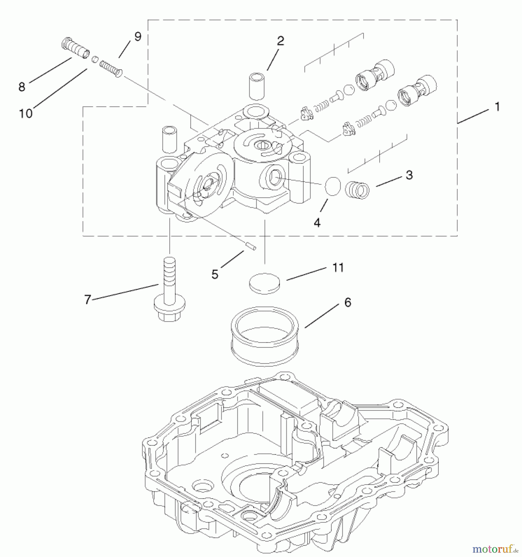  Toro Neu Mowers, Lawn & Garden Tractor Seite 1 74570 (170-DH) - Toro 170-DH Lawn Tractor, 2002 (220000001-220999999) CENTER CASE ASSEMBLY