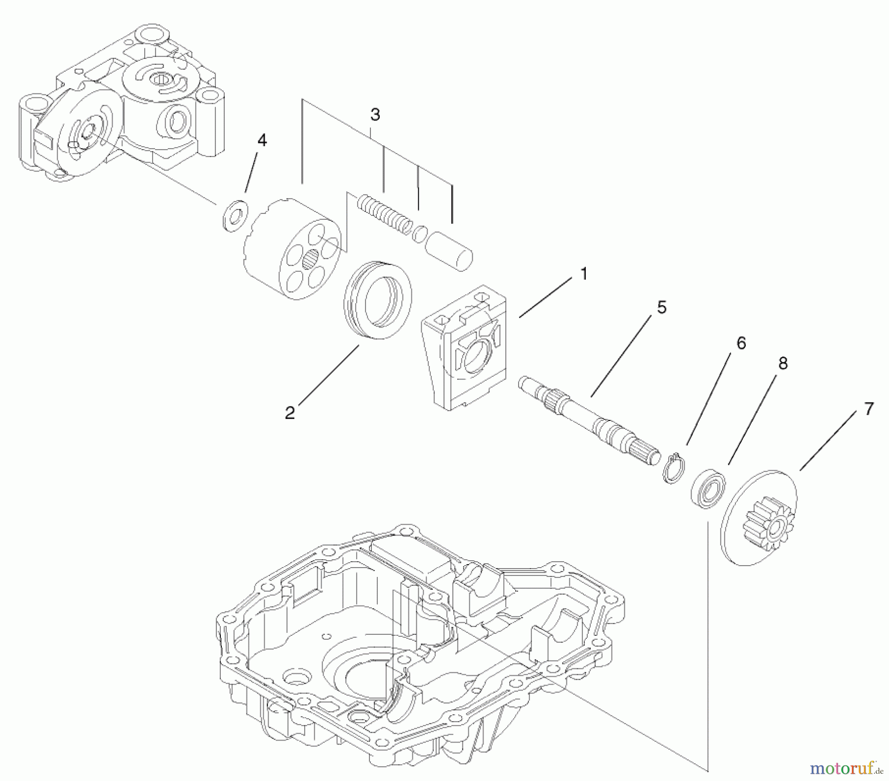  Toro Neu Mowers, Lawn & Garden Tractor Seite 1 74570 (170-DH) - Toro 170-DH Lawn Tractor, 2002 (220000001-220999999) MOTOR SHAFT ASSEMBLY