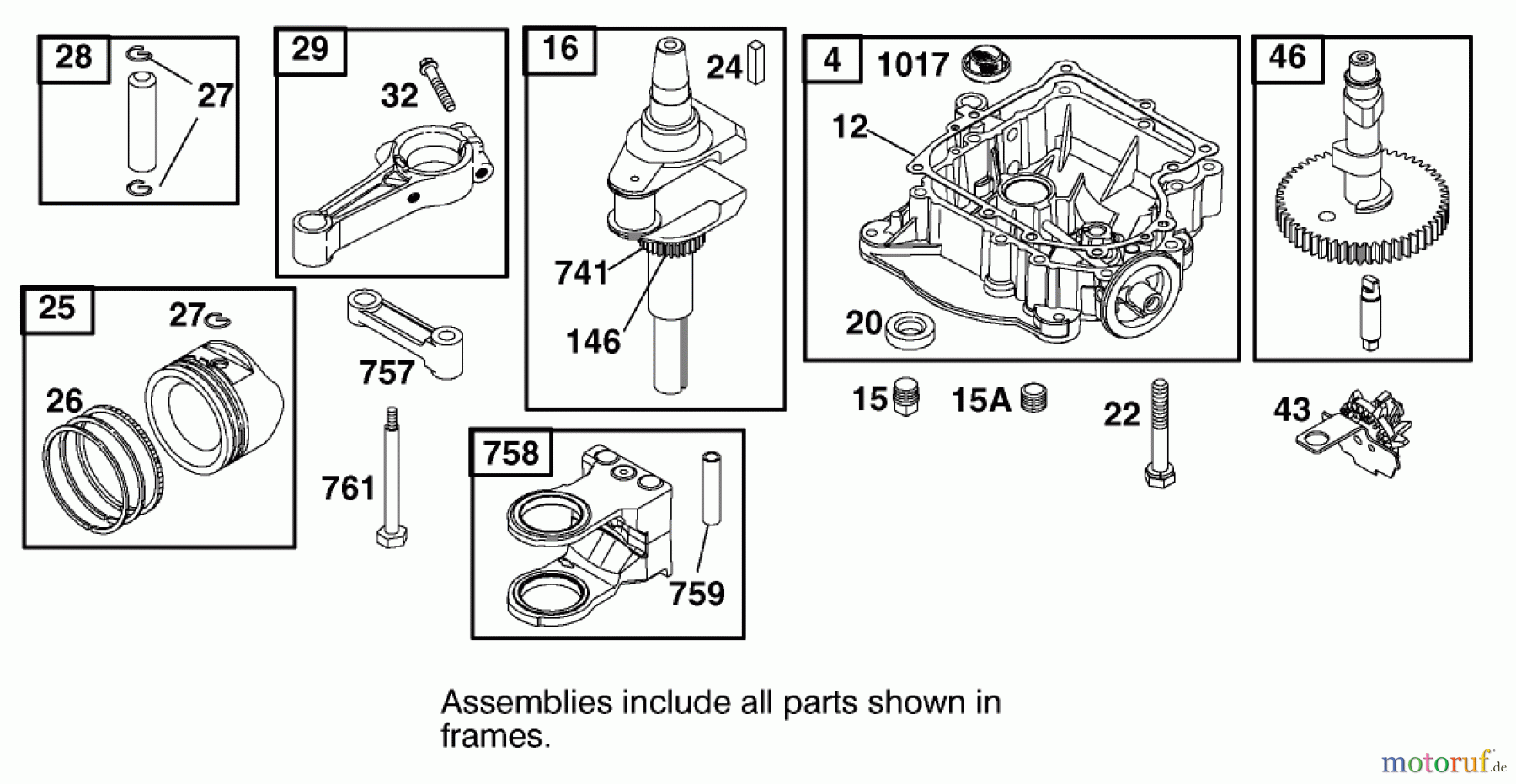  Toro Neu Mowers, Lawn & Garden Tractor Seite 1 74570 (DH 210) - Toro DH 210 Lawn Tractor, 2006 (260000001-260999999) CRANKCASE ASSEMBLY BRIGGS AND STRATTON 311777-0151-E1