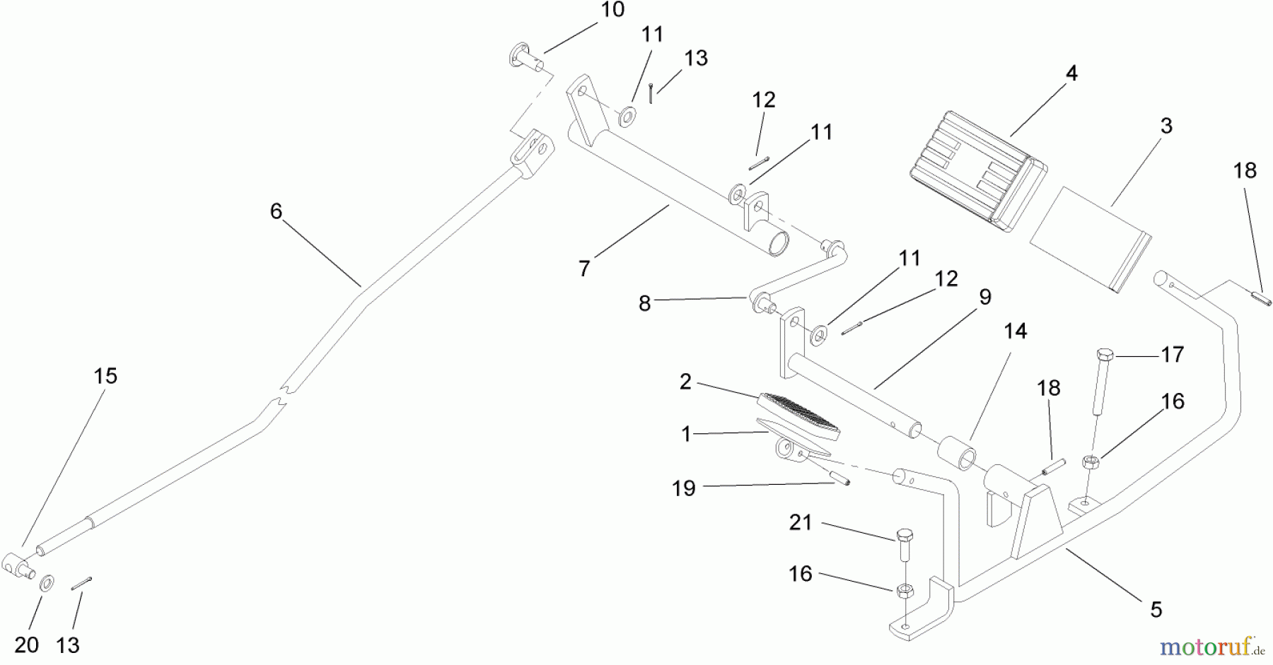  Toro Neu Mowers, Lawn & Garden Tractor Seite 1 74570 (DH 210) - Toro DH 210 Lawn Tractor, 2006 (260000001-260999999) OPERATION AND TRAVEL PEDAL ASSEMBLY