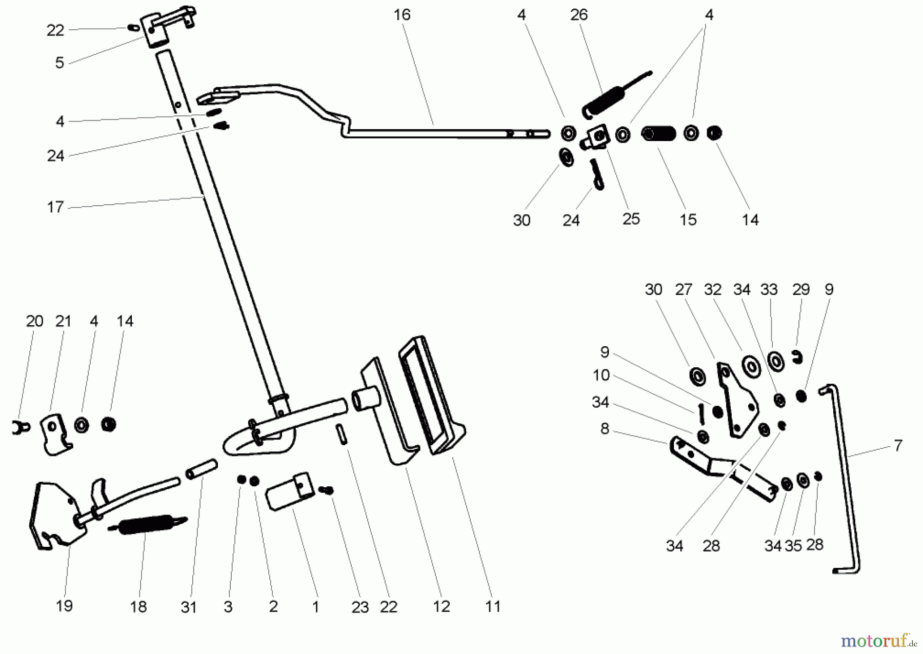  Toro Neu Mowers, Lawn & Garden Tractor Seite 1 74571 (150-DH) - Toro 150-DH Lawn Tractor, 2004 (240000001-240999999) OPERATION - BRAKE AND BYPASS ASSEMBLY