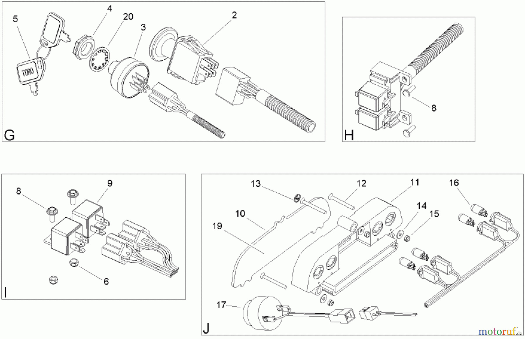  Toro Neu Mowers, Lawn & Garden Tractor Seite 1 74571 (DH 200) - Toro DH 200 Lawn Tractor, 2006 (260000001-260999999) ELECTRICAL SWITCH NO. 2 ASSEMBLY