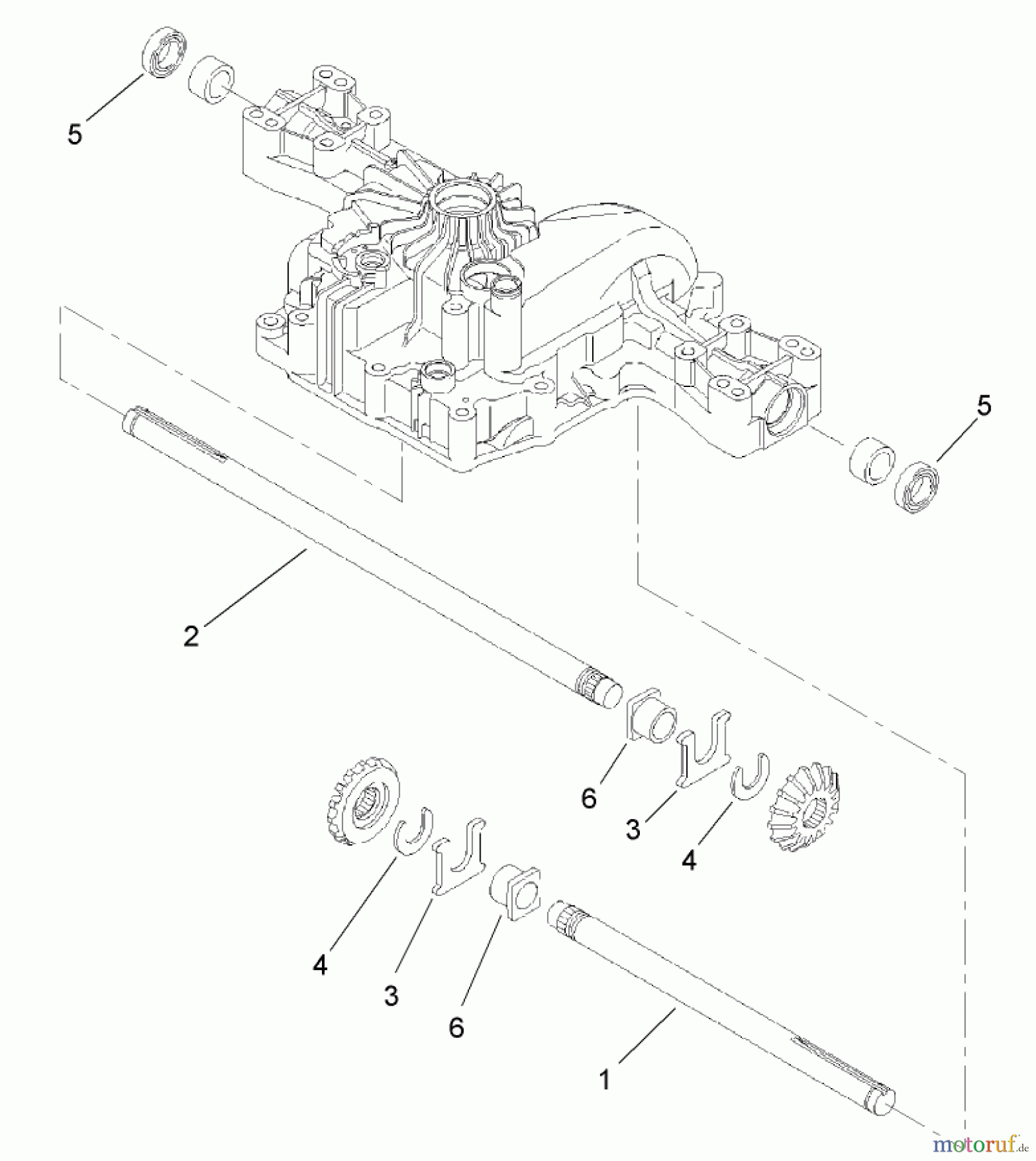  Toro Neu Mowers, Lawn & Garden Tractor Seite 1 74573 (DH 200) - Toro DH 200 Lawn Tractor, 2007 (270000001-270999999) AXLE SHAFT ASSEMBLY TRANSMISSION ASSEMBLY NO. 104-2889