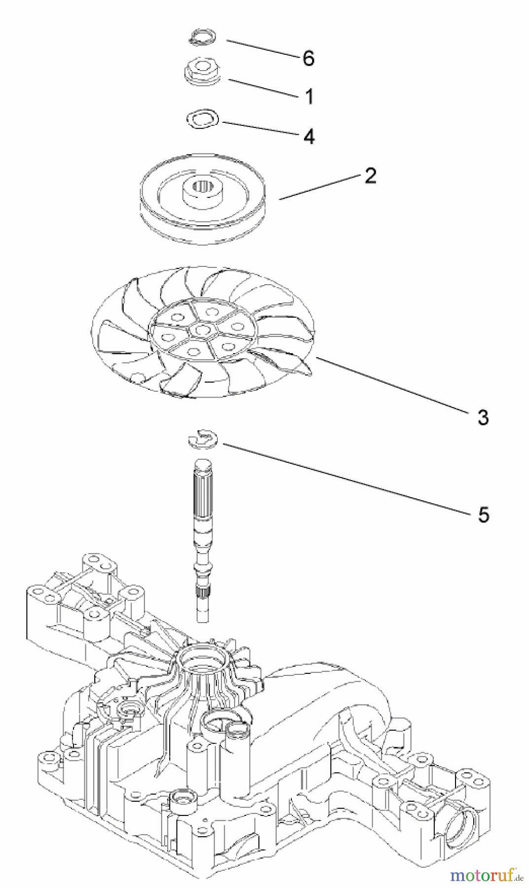  Toro Neu Mowers, Lawn & Garden Tractor Seite 1 74573 (DH 200) - Toro DH 200 Lawn Tractor, 2007 (270000001-270999999) FAN PULLEY ASSEMBLY TRANSMISSION ASSEMBLY NO. 104-2889