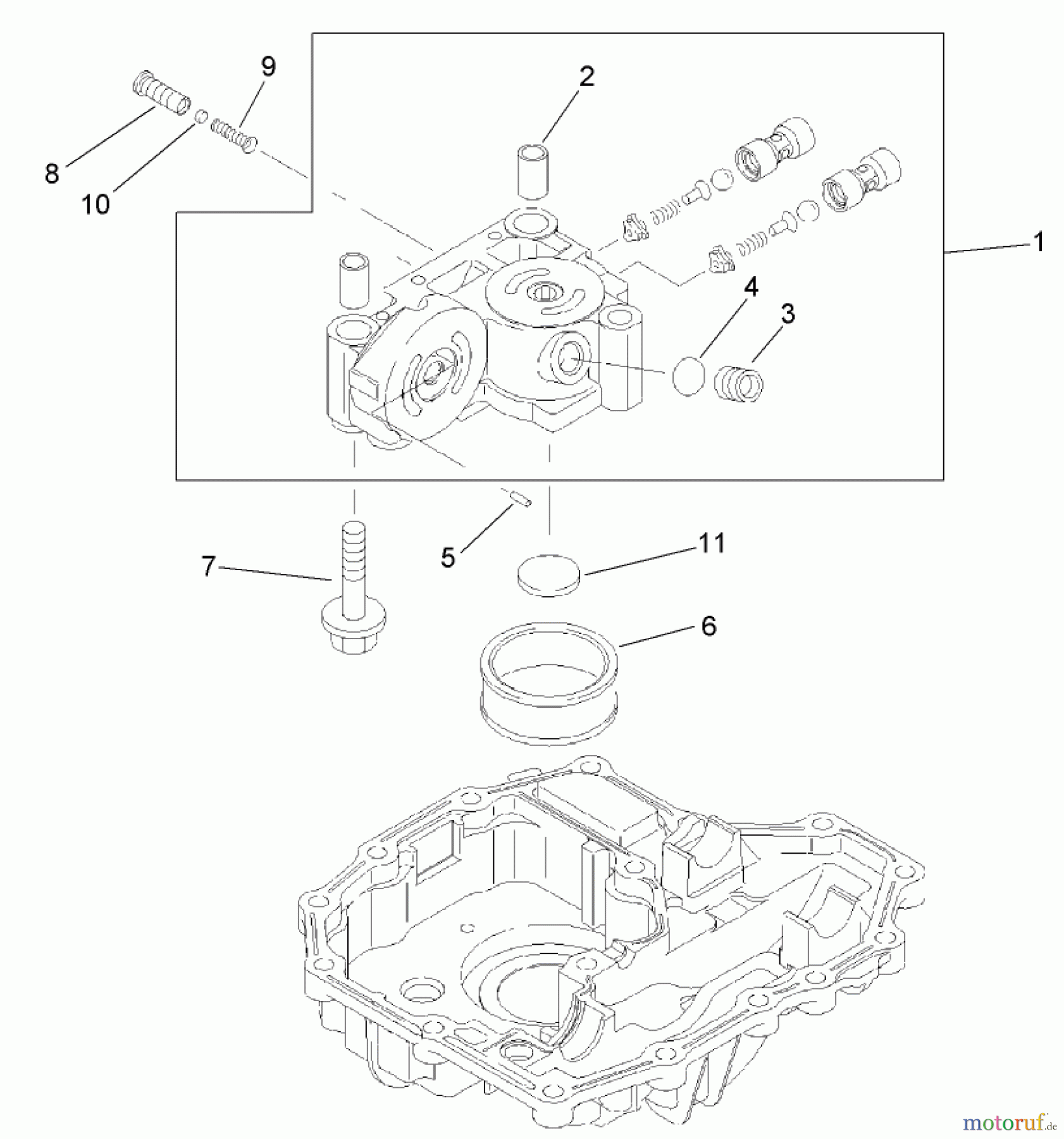  Toro Neu Mowers, Lawn & Garden Tractor Seite 1 74573 (DH 200) - Toro DH 200 Lawn Tractor, 2008 (280000001-280999999) CENTER CASE ASSEMBLY TRANSMISSION ASSEMBLY NO. 114-3155