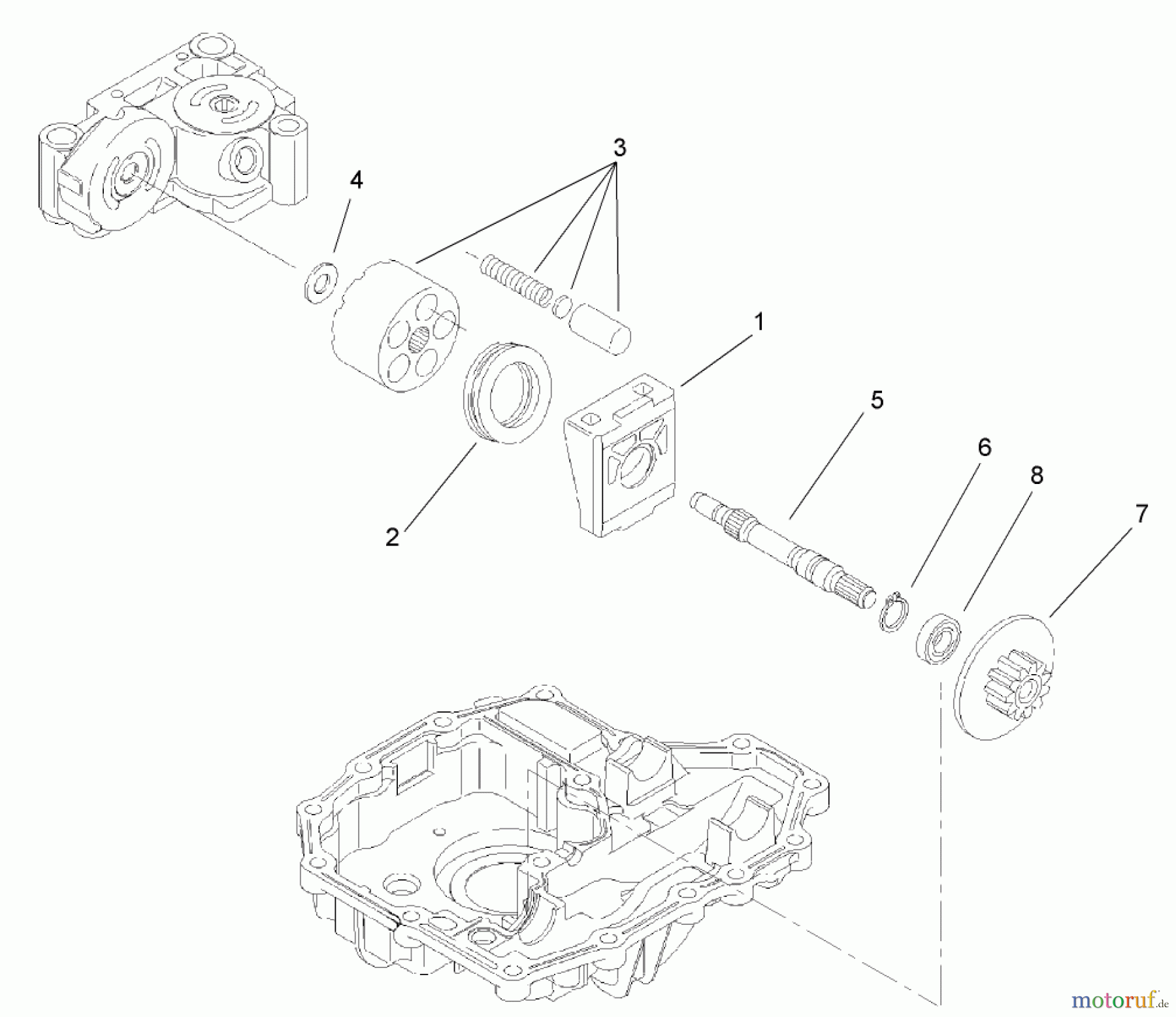  Toro Neu Mowers, Lawn & Garden Tractor Seite 1 74573 (DH 200) - Toro DH 200 Lawn Tractor, 2009 (290000481-290999999) MOTOR SHAFT ASSEMBLY TRANSMISSION ASSEMBLY NO. 114-3155