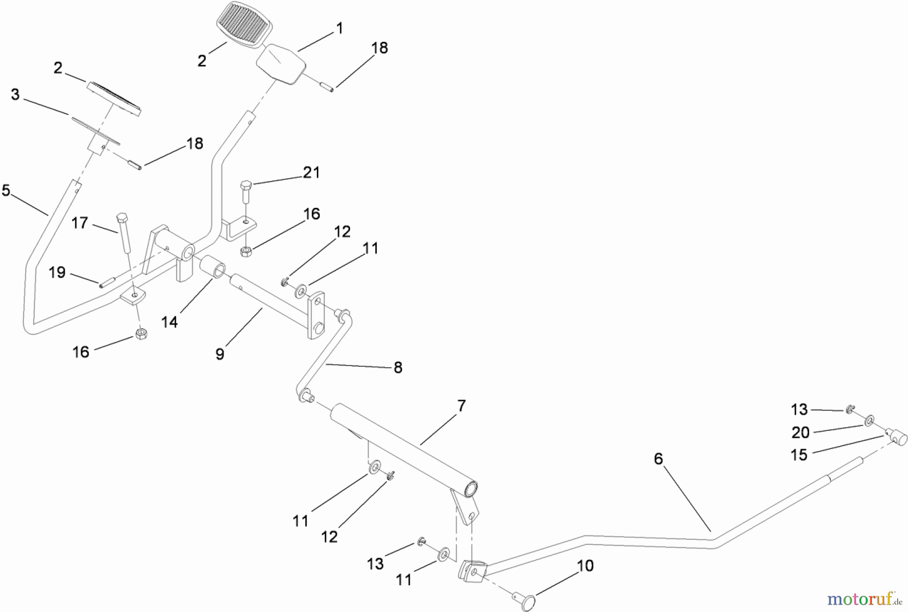  Toro Neu Mowers, Lawn & Garden Tractor Seite 1 74573 (DH 200) - Toro DH 200 Lawn Tractor, 2009 (290000481-290999999) OPERATION - TRAVEL PEDAL ASSEMBLY