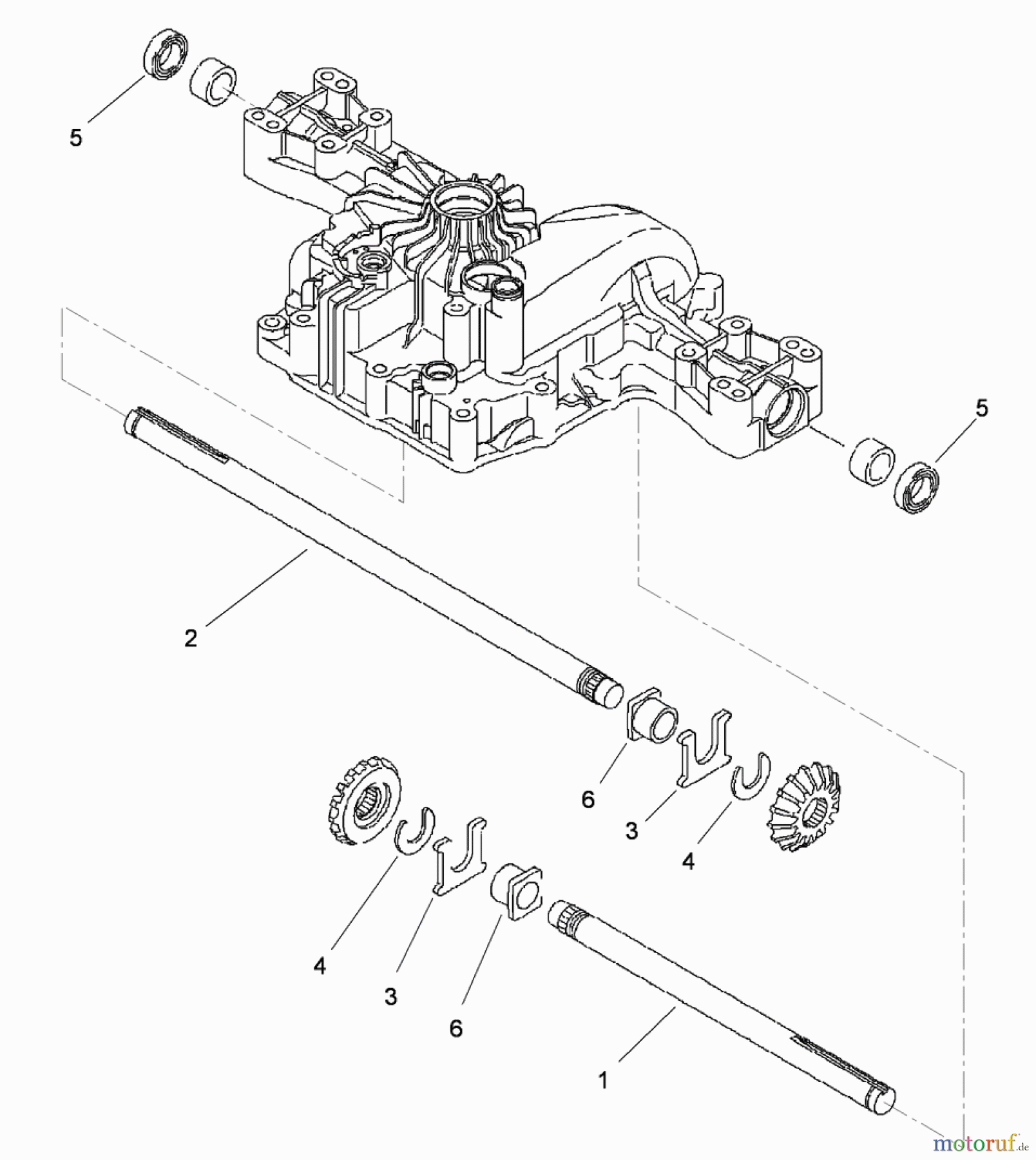  Toro Neu Mowers, Lawn & Garden Tractor Seite 1 74573 (DH 200) - Toro DH 200 Lawn Tractor, 2010 (310000001-310999999) AXLE SHAFT ASSEMBLY TRANSMISSION ASSEMBLY NO. 114-3155