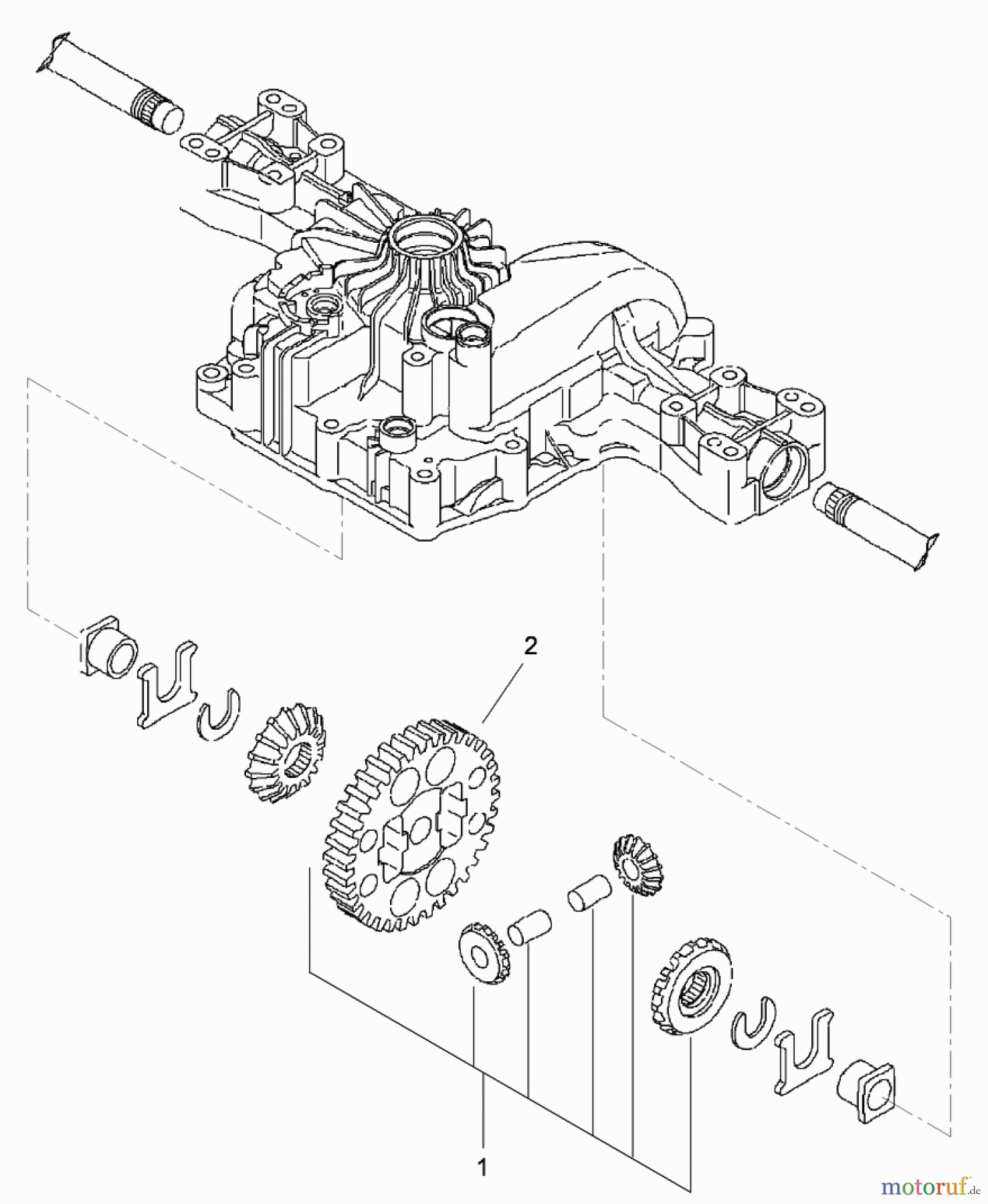  Toro Neu Mowers, Lawn & Garden Tractor Seite 1 74573 (DH 200) - Toro DH 200 Lawn Tractor, 2010 (310000001-310999999) DIFFERENTIAL GEAR ASSEMBLY TRANSMISSION ASSEMBLY NO. 114-3155