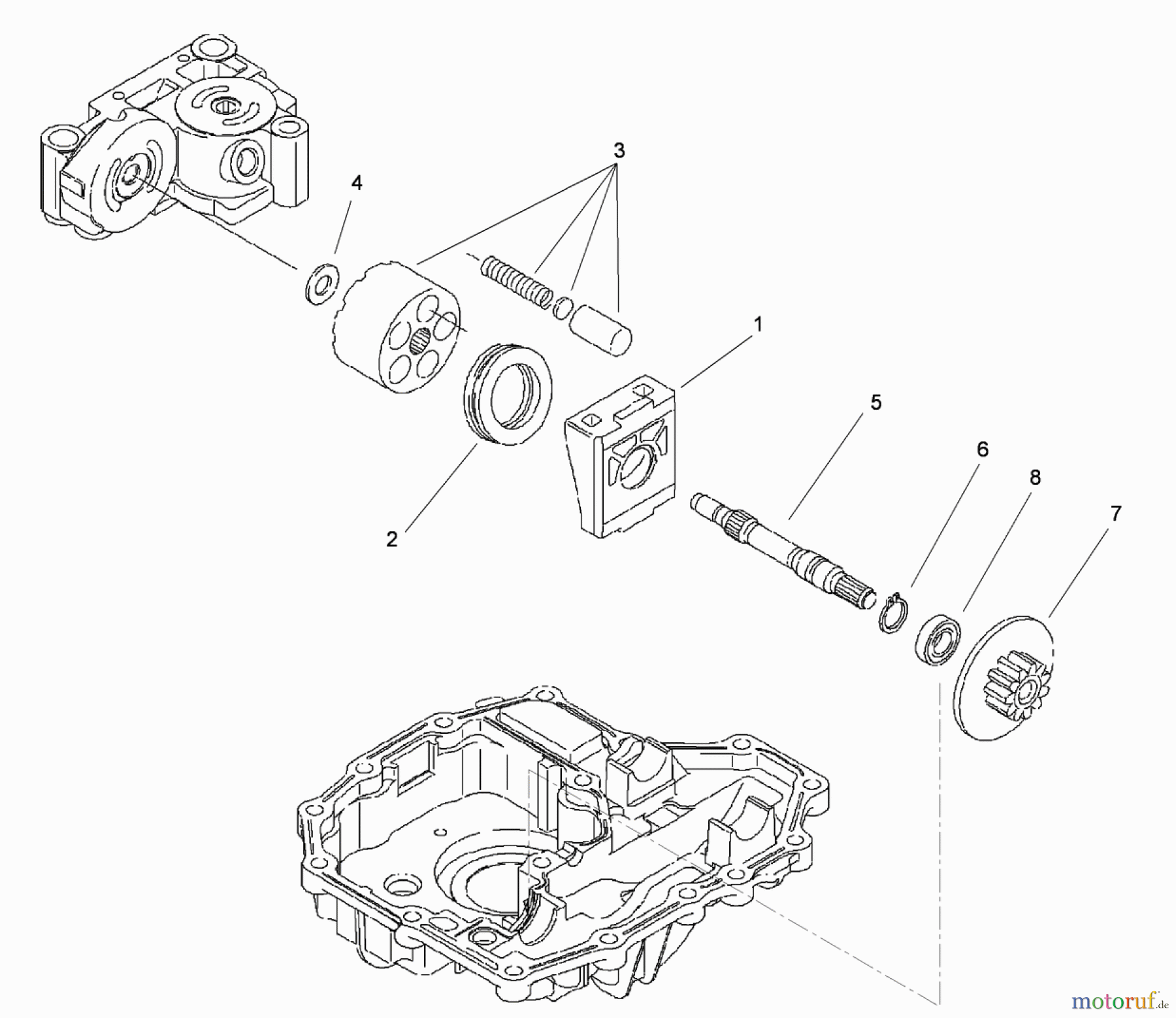  Toro Neu Mowers, Lawn & Garden Tractor Seite 1 74573 (DH 200) - Toro DH 200 Lawn Tractor, 2010 (310000001-310999999) MOTOR SHAFT ASSEMBLY TRANSMISSION ASSEMBLY NO. 114-3155