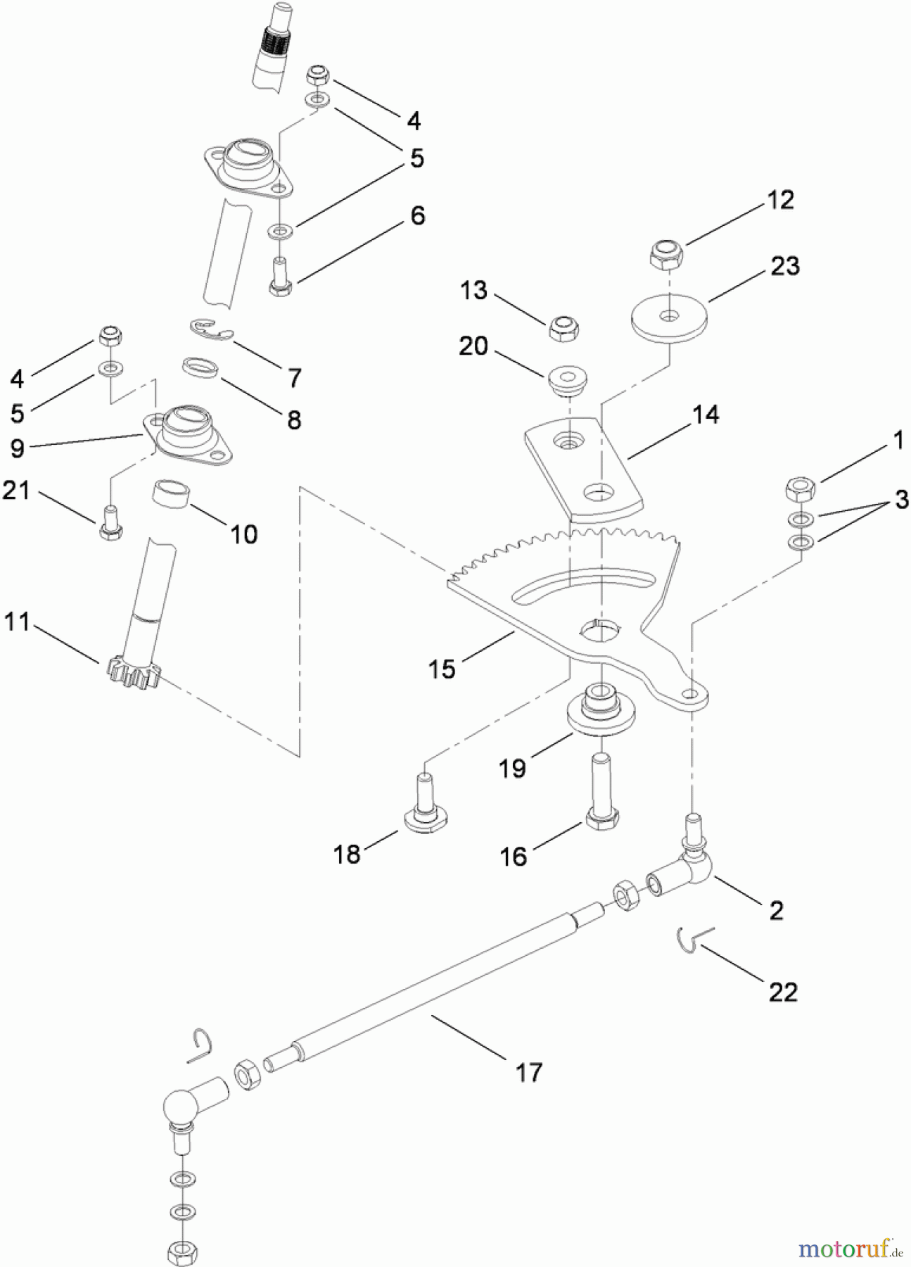  Toro Neu Mowers, Lawn & Garden Tractor Seite 1 74582 (DH 210) - Toro DH 210 Lawn Tractor, 2010 (310000001-310999999) LOWER STEERING LINK ASSEMBLY