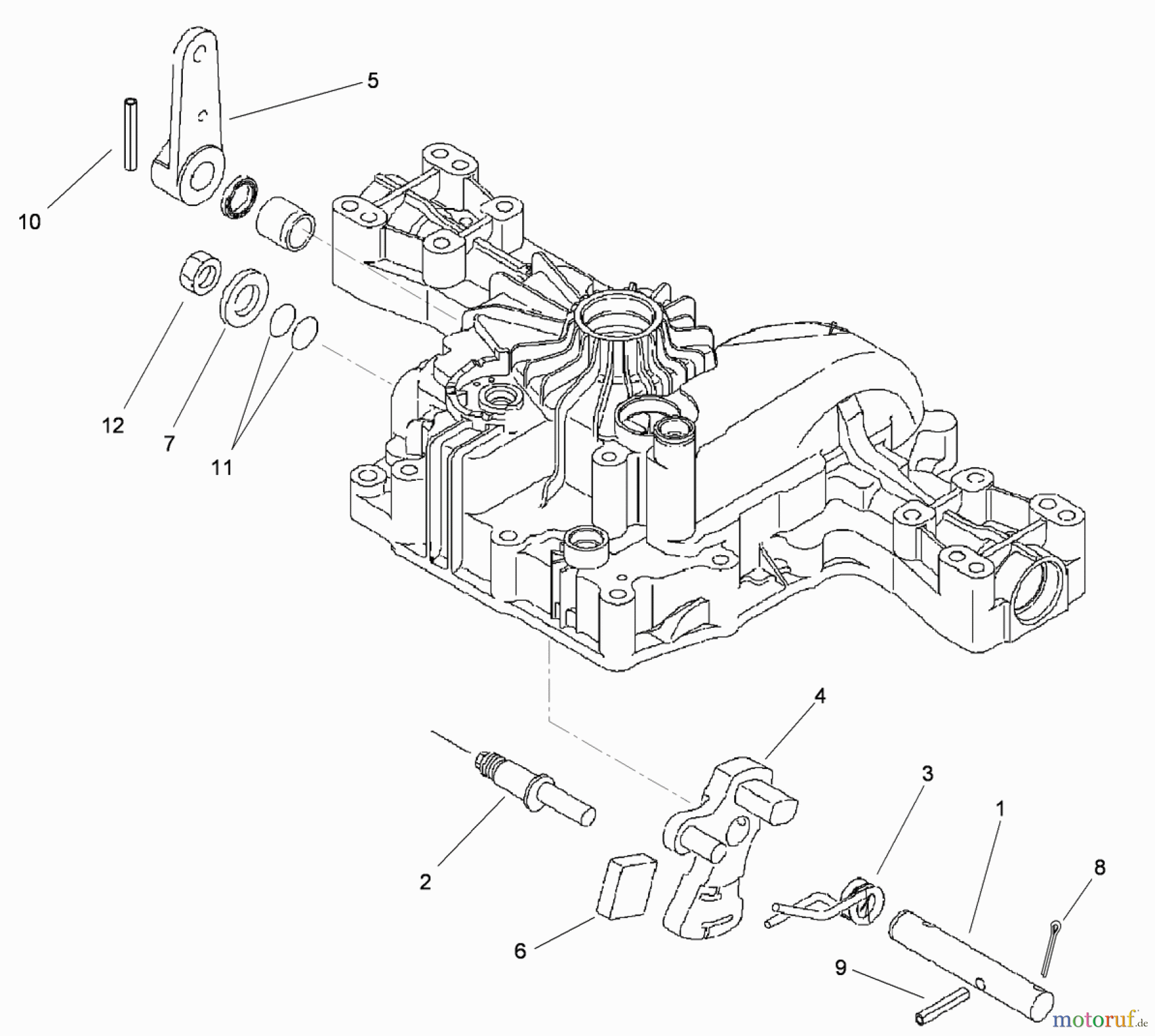  Toro Neu Mowers, Lawn & Garden Tractor Seite 1 74585 (DH 210) - Toro DH 210 Lawn Tractor, 2012 (SN 312000001-312999999) CONTROL SHAFT ASSEMBLY TRANSMISSION ASSEMBLY NO. 114-3155