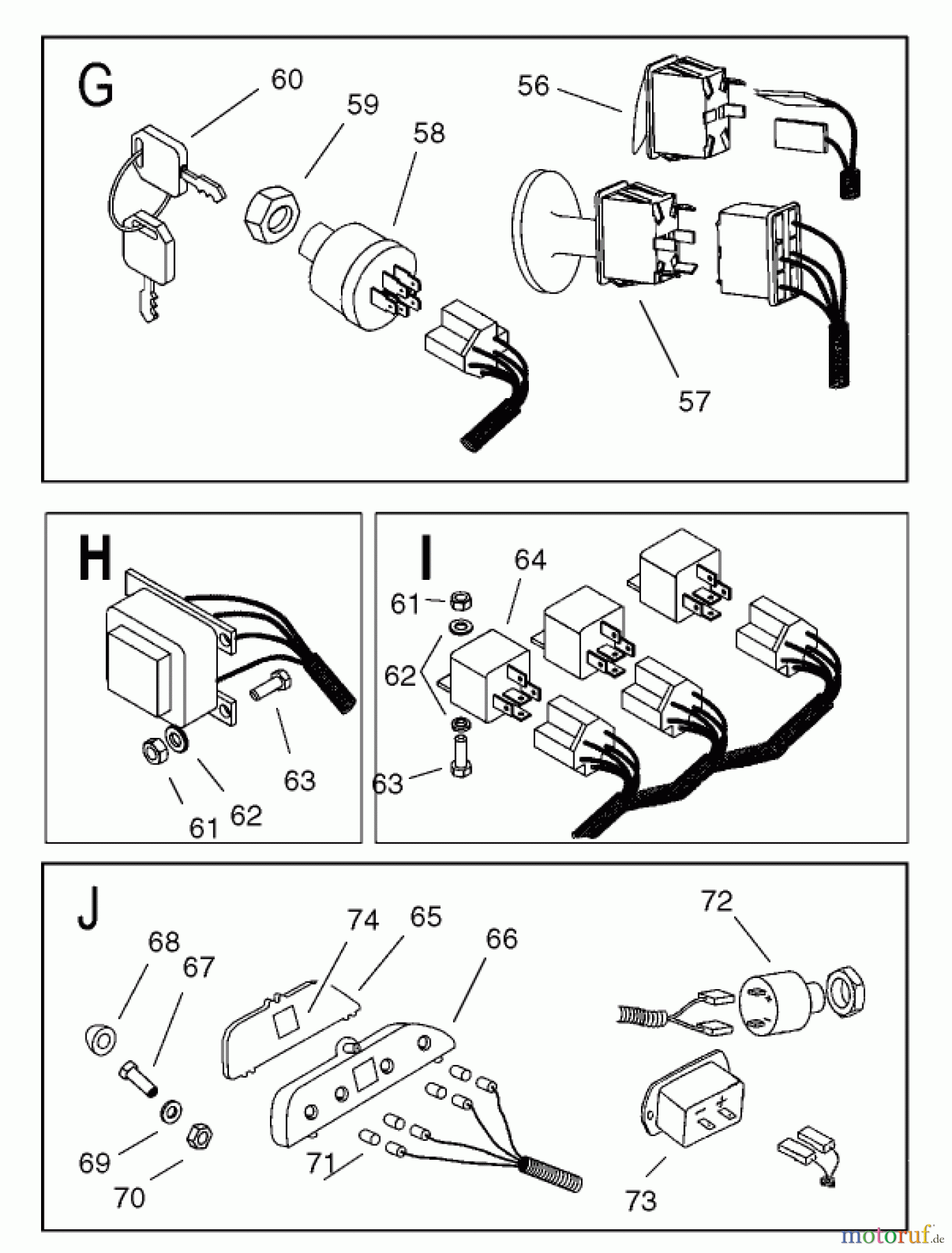  Toro Neu Mowers, Lawn & Garden Tractor Seite 1 74590 (190-DH) - Toro 190-DH Lawn Tractor, 2001 (210000001-210999999) ELECTRICAL ASSEMBLY #3