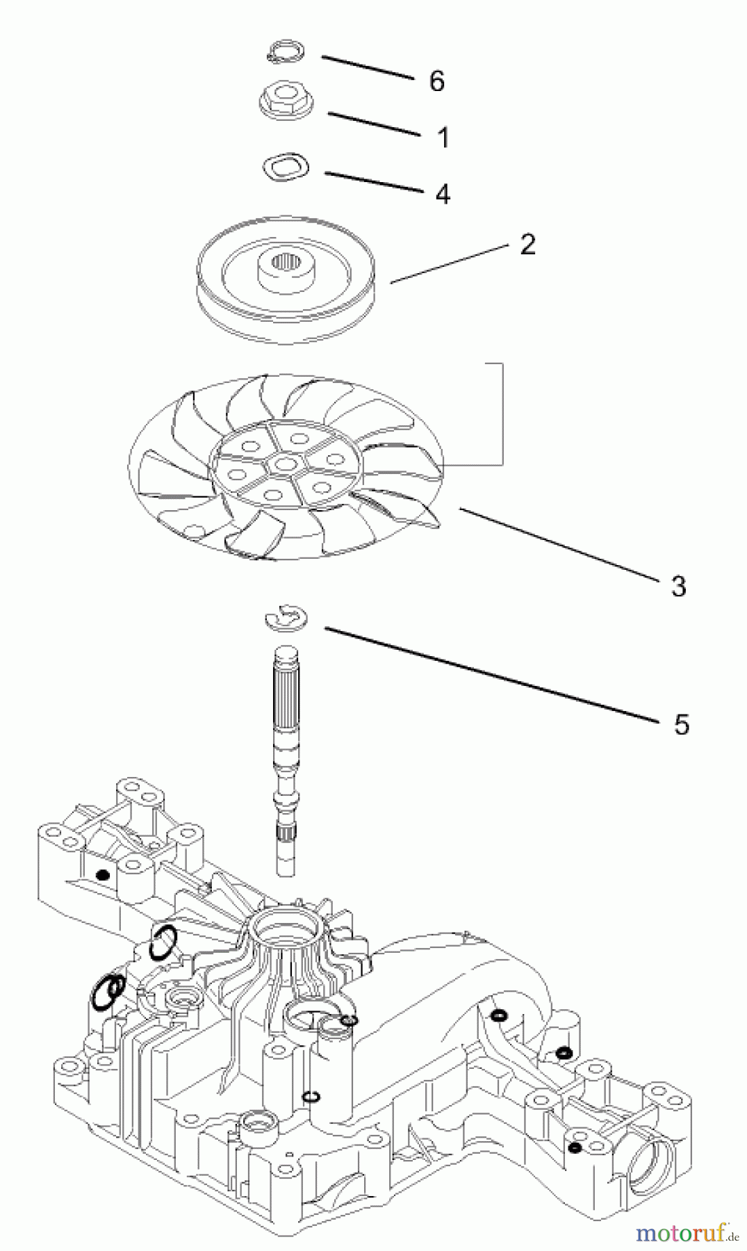  Toro Neu Mowers, Lawn & Garden Tractor Seite 1 74590 (DH 220) - Toro DH 220 Lawn Tractor, 2005 (250000001-250999999) FAN PULLEY ASSEMBLY TRANSMISSION ASSEMBLY NO. 104-2889