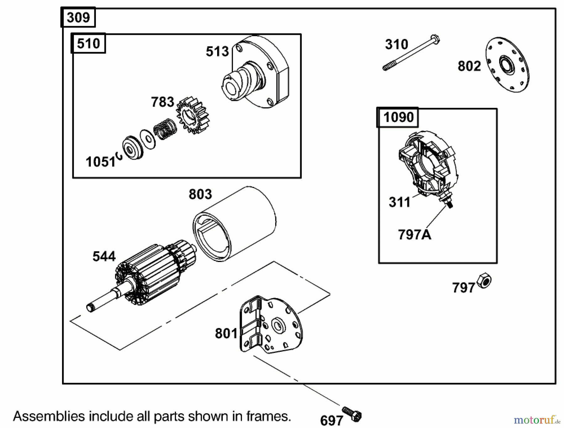  Toro Neu Mowers, Lawn & Garden Tractor Seite 1 74590 (DH 220) - Toro DH 220 Lawn Tractor, 2005 (250000001-250999999) STARTER ASSEMBLY BRIGGS AND STRATTON 406777-0157-E1