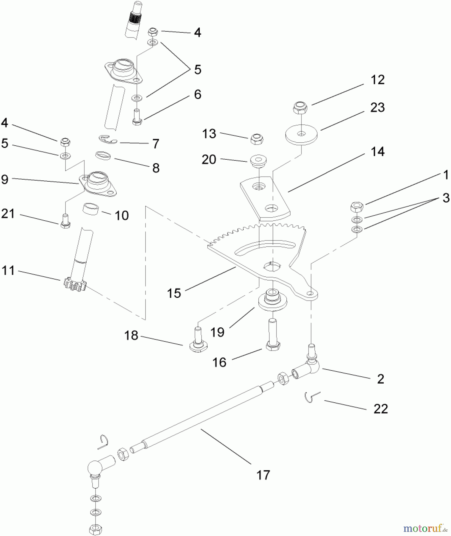 Toro Neu Mowers, Lawn & Garden Tractor Seite 1 74591 (DH 220) - Toro DH 220 Lawn Tractor, 2006 (260000001-260999999) STEERING ASSEMBLY