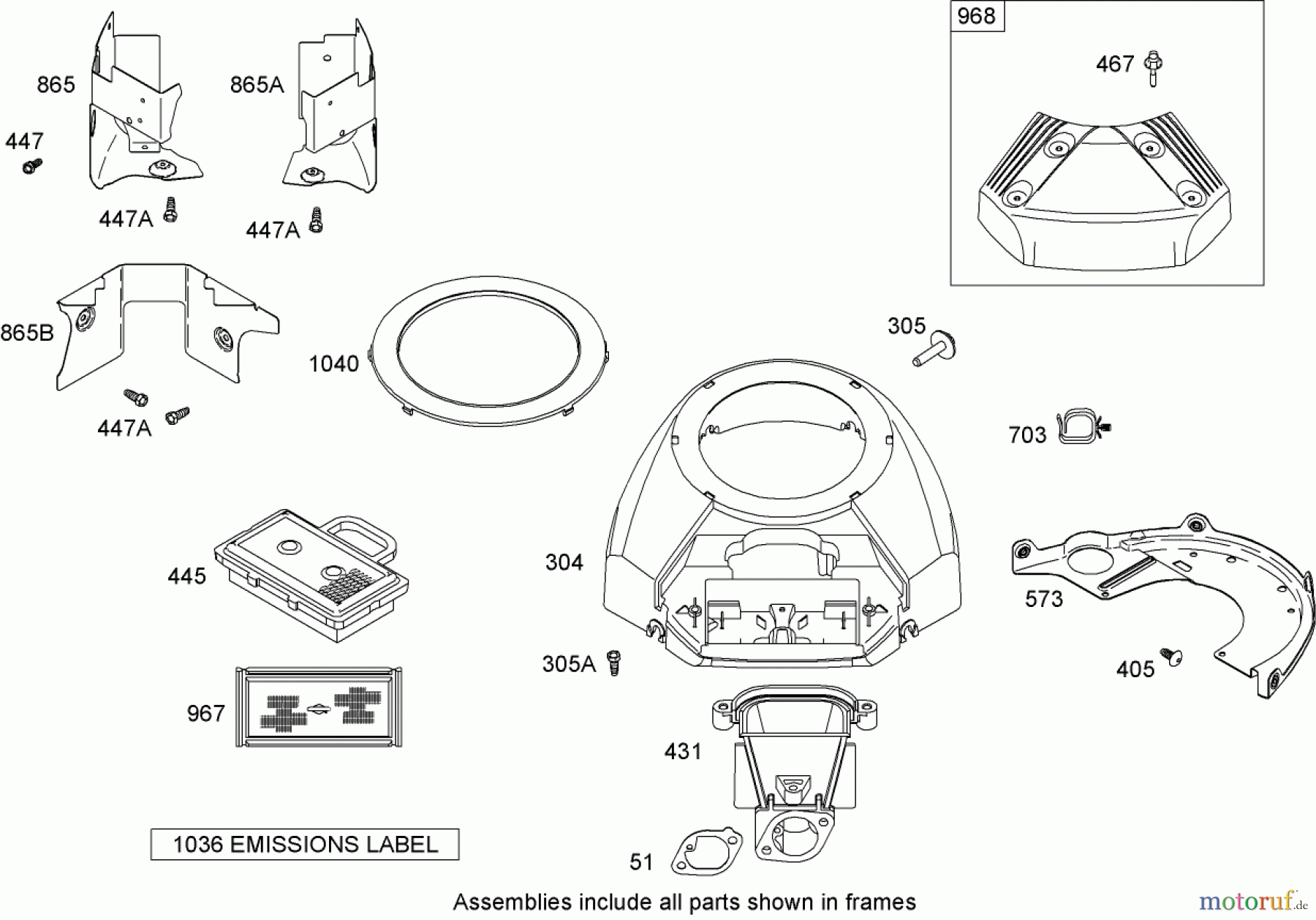  Toro Neu Mowers, Lawn & Garden Tractor Seite 1 74592 (DH 220) - Toro DH 220 Lawn Tractor, 2007 (270000652-270999999) BLOWER HOUSING ASSEMBLY BRIGGS AND STRATTON 441677-0136-E1