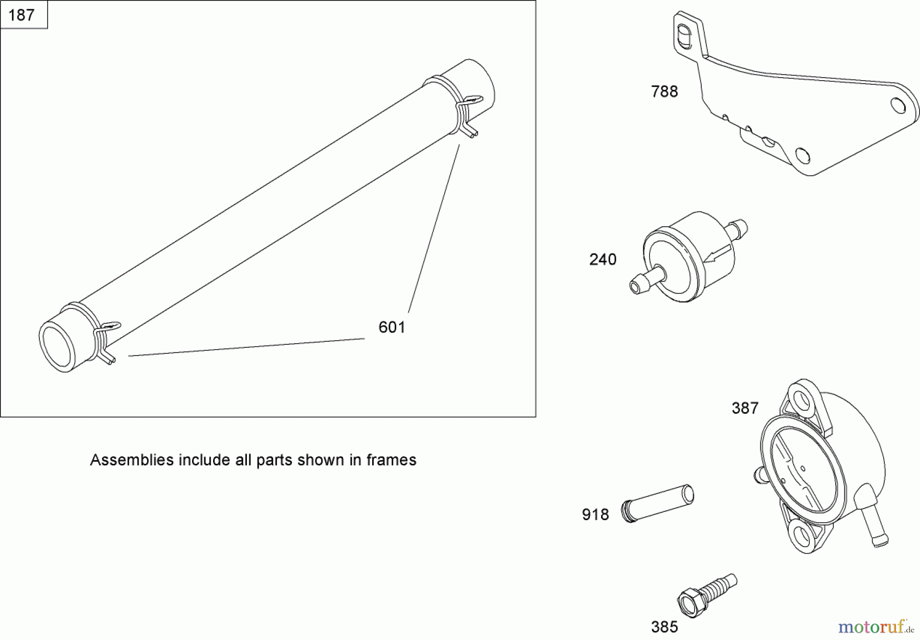  Toro Neu Mowers, Lawn & Garden Tractor Seite 1 74592 (DH 220) - Toro DH 220 Lawn Tractor, 2007 (270000652-270999999) FUEL LINE AND PUMP ASSEMBLY BRIGGS AND STRATTON 441677-0136-E1