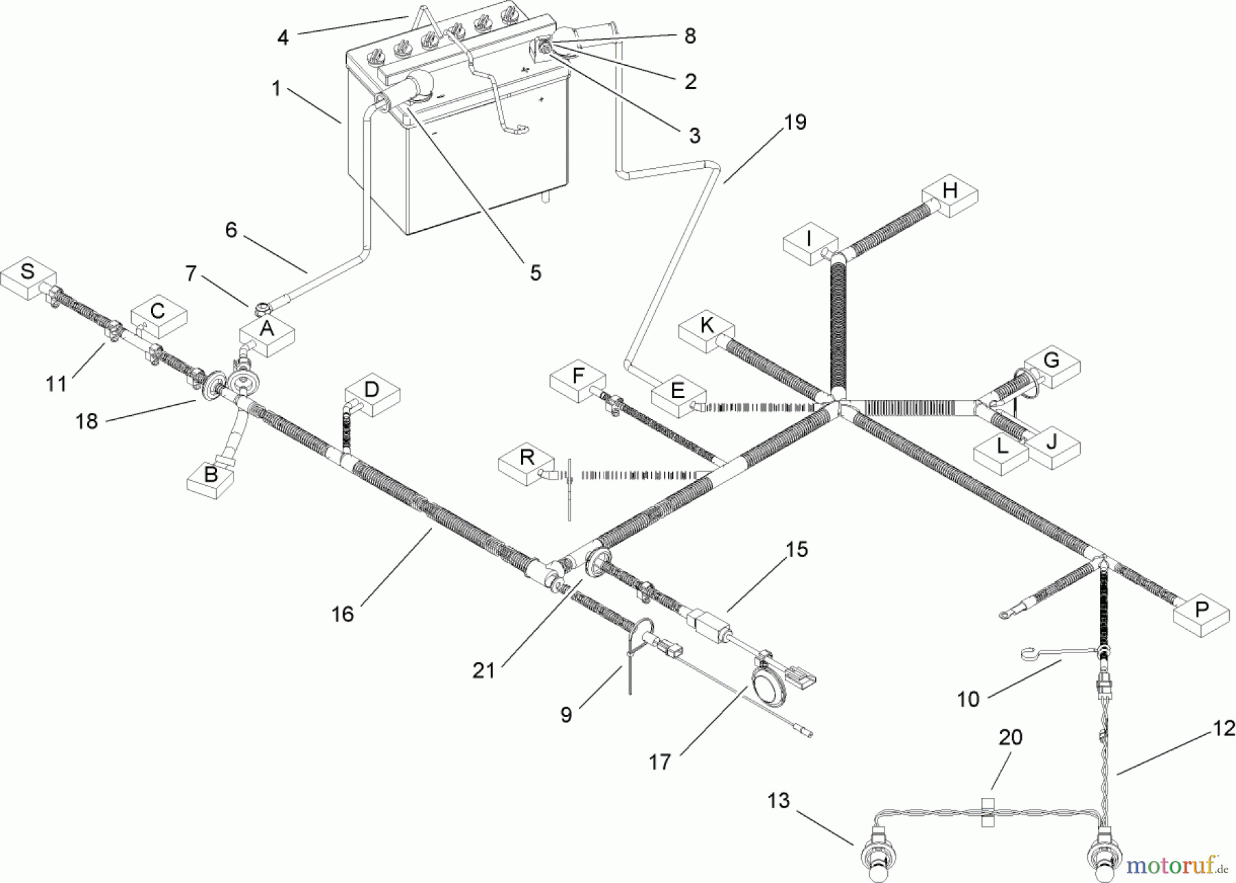  Toro Neu Mowers, Lawn & Garden Tractor Seite 1 74592 (DH 220) - Toro DH 220 Lawn Tractor, 2007 (270000652-270999999) HARNESS ASSEMBLY