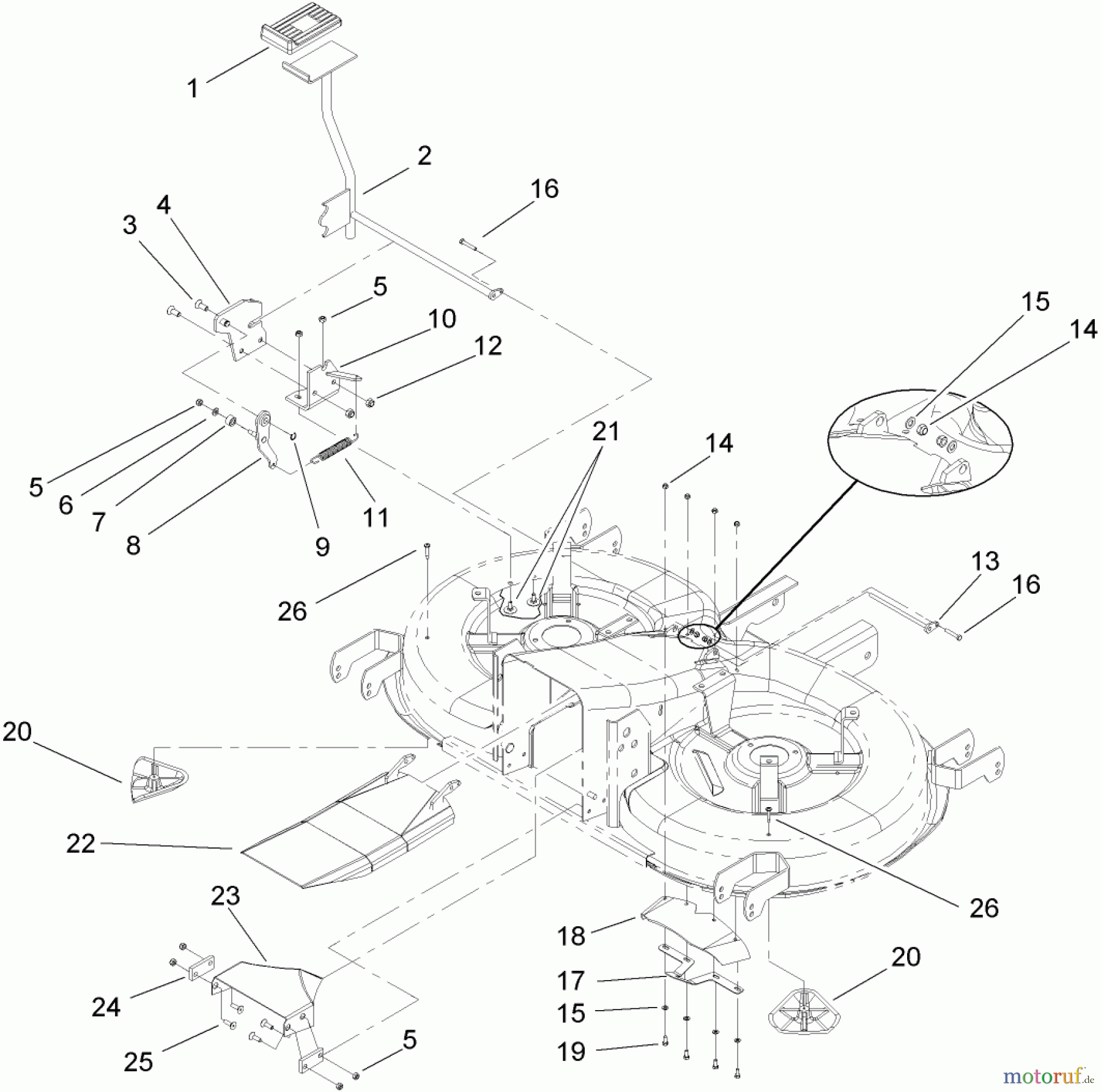  Toro Neu Mowers, Lawn & Garden Tractor Seite 1 74592 (DH 220) - Toro DH 220 Lawn Tractor, 2009 (290000001-290999999) CUTTING PAN AND BAG ON DEMAND ASSEMBLY