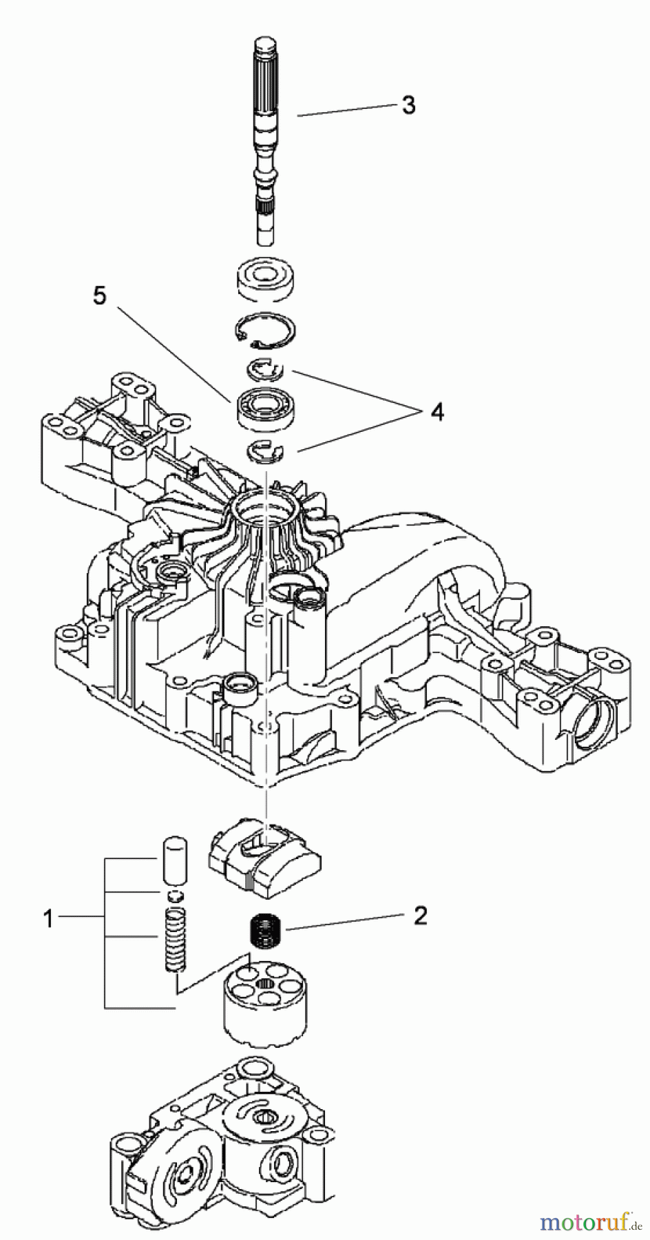  Toro Neu Mowers, Lawn & Garden Tractor Seite 1 74593 (DH 220) - Toro DH 220 Lawn Tractor, 2010 (310000001-310999999) PUMP SHAFT ASSEMBLY TRANSMISSION ASSEMBLY NO. 114-3155