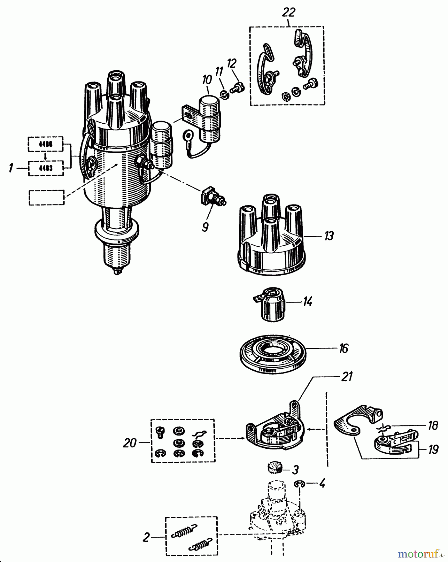  Toro Neu Mowers, Lawn & Garden Tractor Seite 2 91-20RG01 (D-250) - Toro D-250 10-Speed Tractor, 1980 IGNITION DISTRIBUTOR