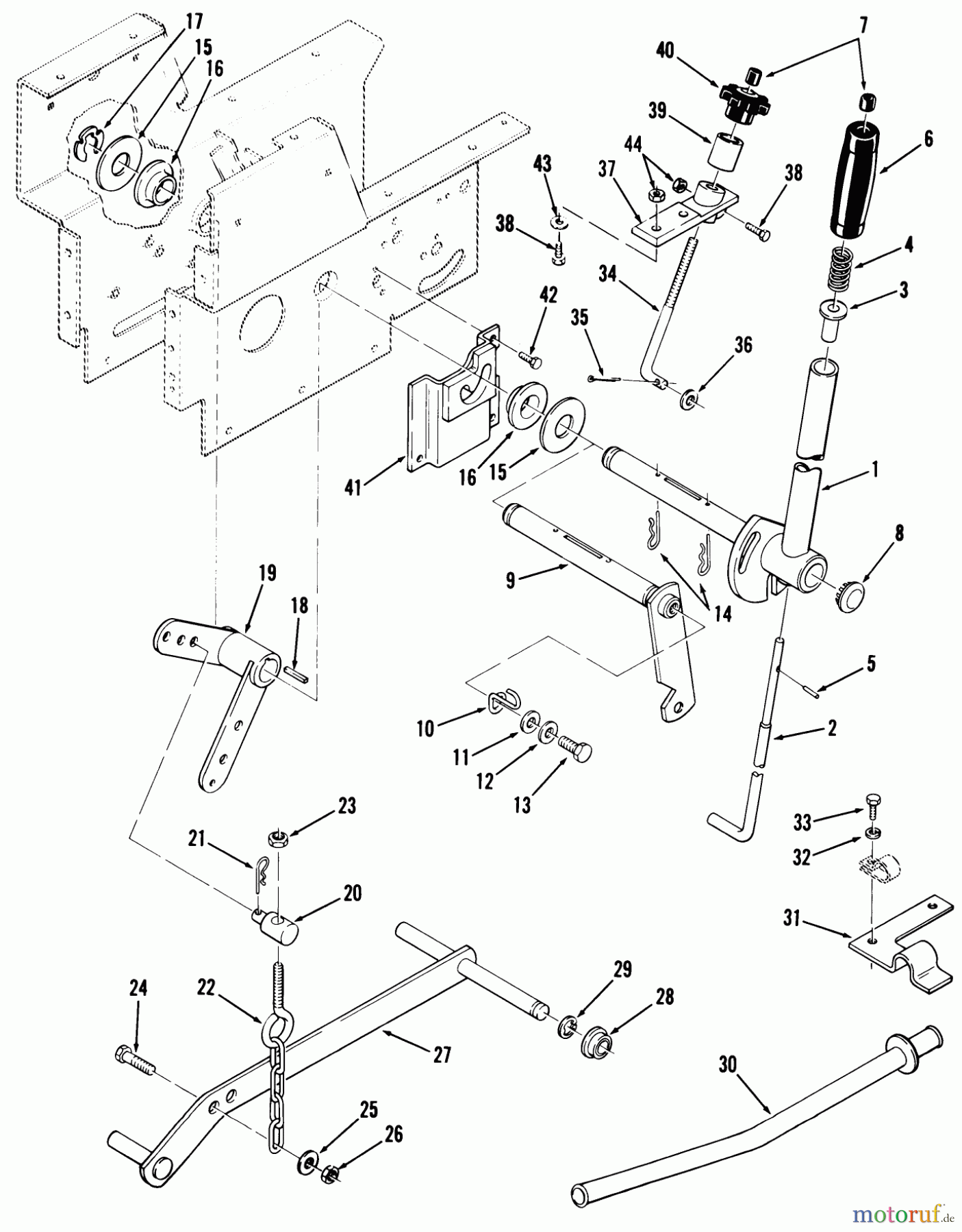  Toro Neu Mowers, Lawn & Garden Tractor Seite 2 91-16B802 (C-161) - Toro C-161 Twin 8-Speed Tractor, 1979 LIFT LINKAGE