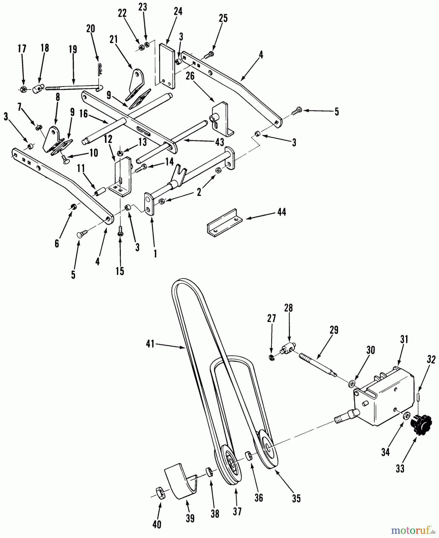  Toro Neu Mowers, Lawn & Garden Tractor Seite 2 A1-184801 (GT-1848) - Toro GT-1848 Twin Automatic Tractor, 1982 42 & 48 IN. (107 & 122 CM) MOWER MOUNT