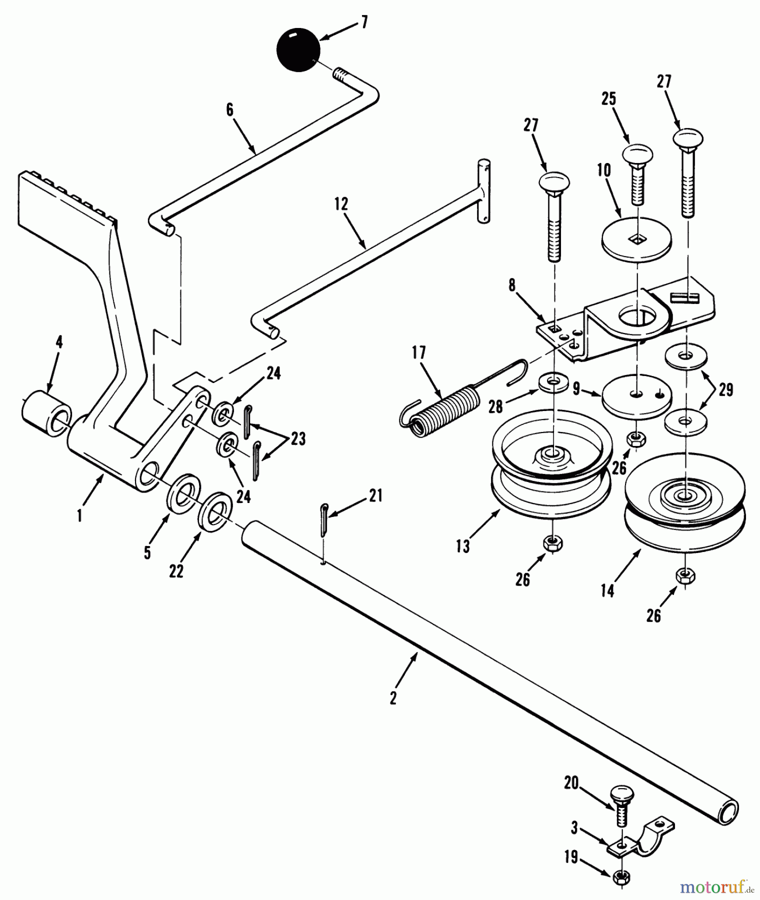  Toro Neu Mowers, Lawn & Garden Tractor Seite 2 A2-12K501 (212-5) - Toro 212-5 Tractor, 1991 (1000001-1999999) BRAKE & IDLER ASSEMBLY (212-H)