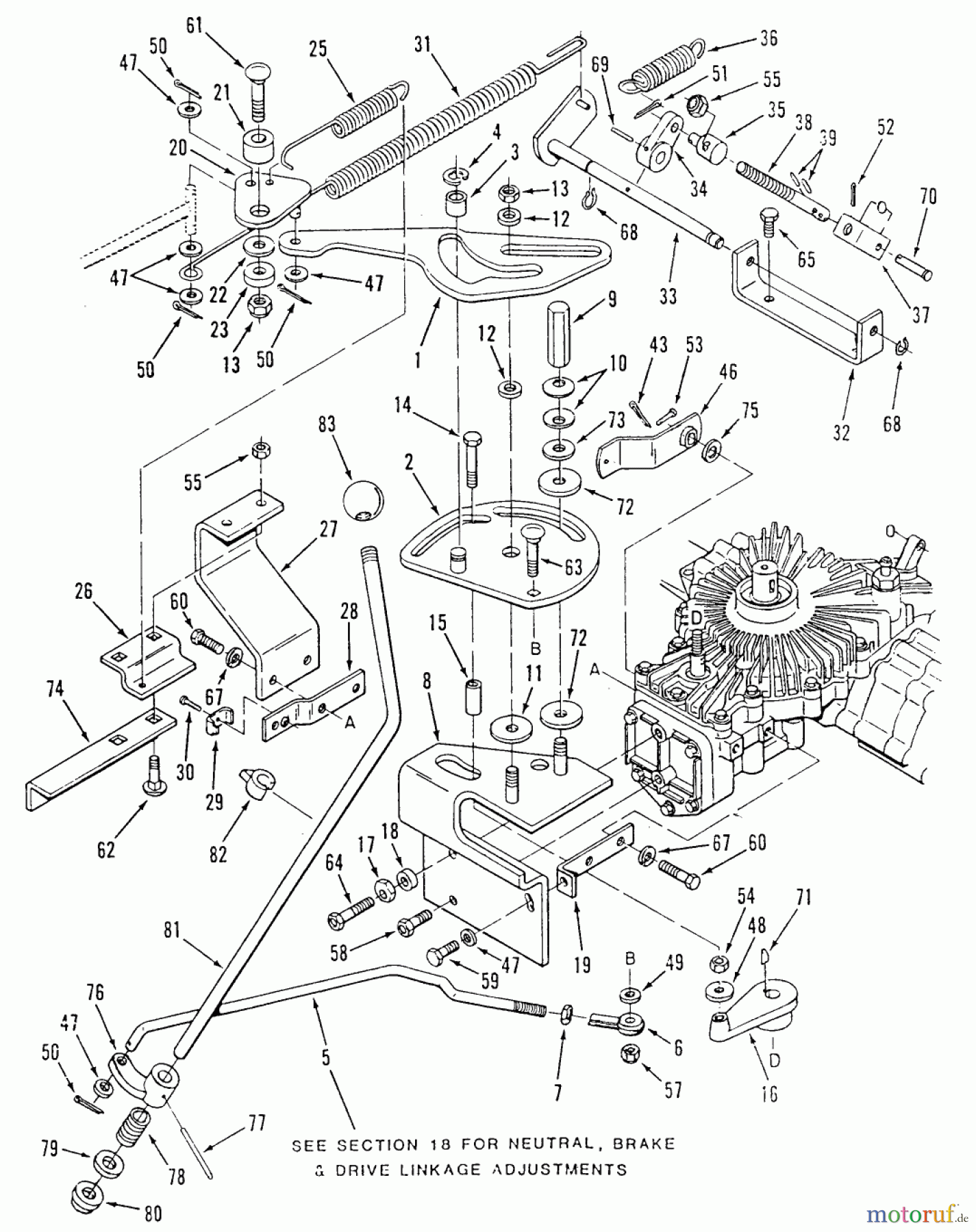  Toro Neu Mowers, Lawn & Garden Tractor Seite 2 S2-12K501 (212-5SB) - Toro 212-5SB Tractor, 1989 HYDROSTATIC TRANSAXLE-CONTROL LINKAGE