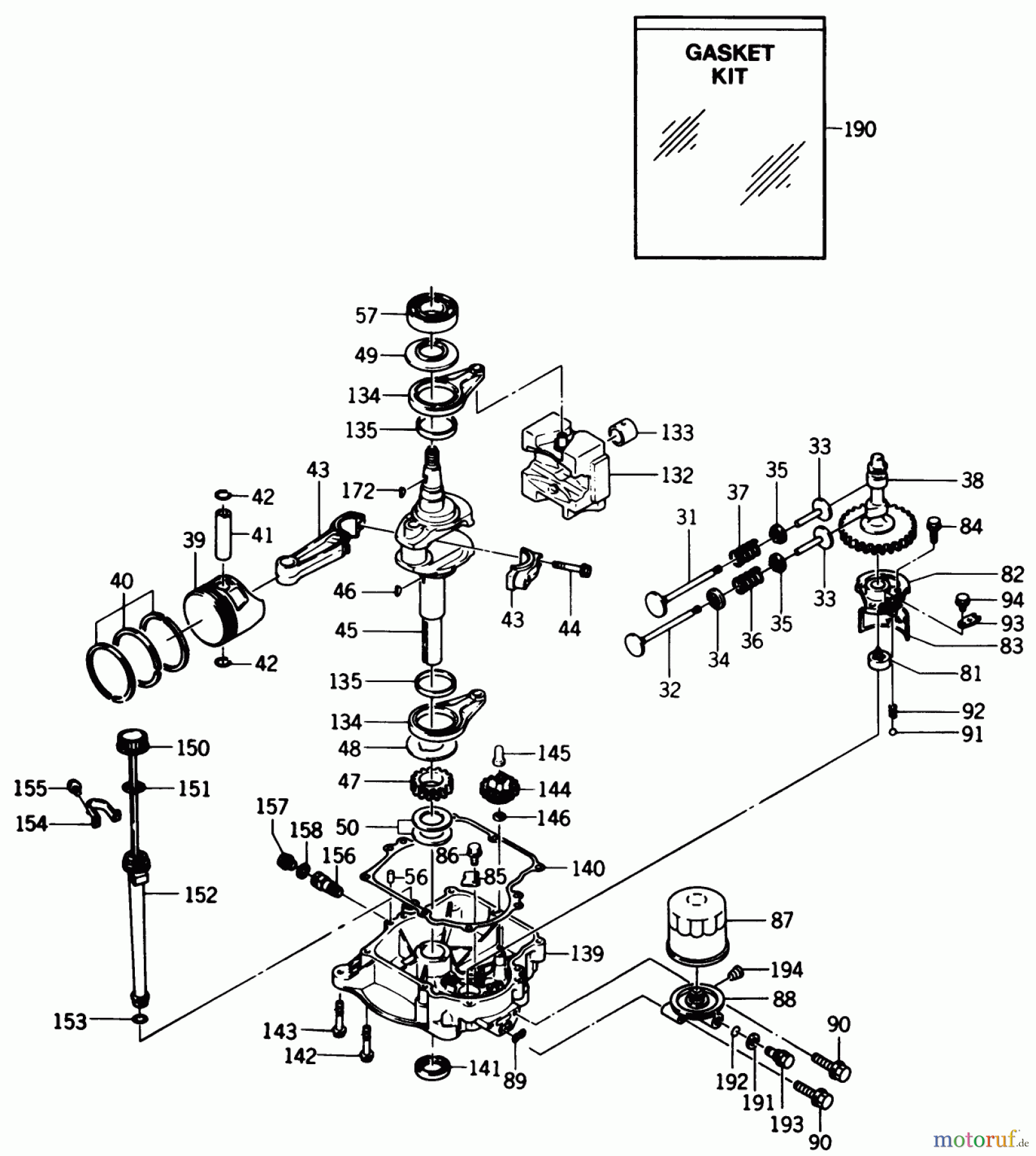  Toro Neu Mowers, Rear-Engine Rider 33-11B601 (111-6) - Toro 111-6 Rear Engine Rider, 1987 KAWASAKI FB460V TYPE AS-15 ENGINE #2