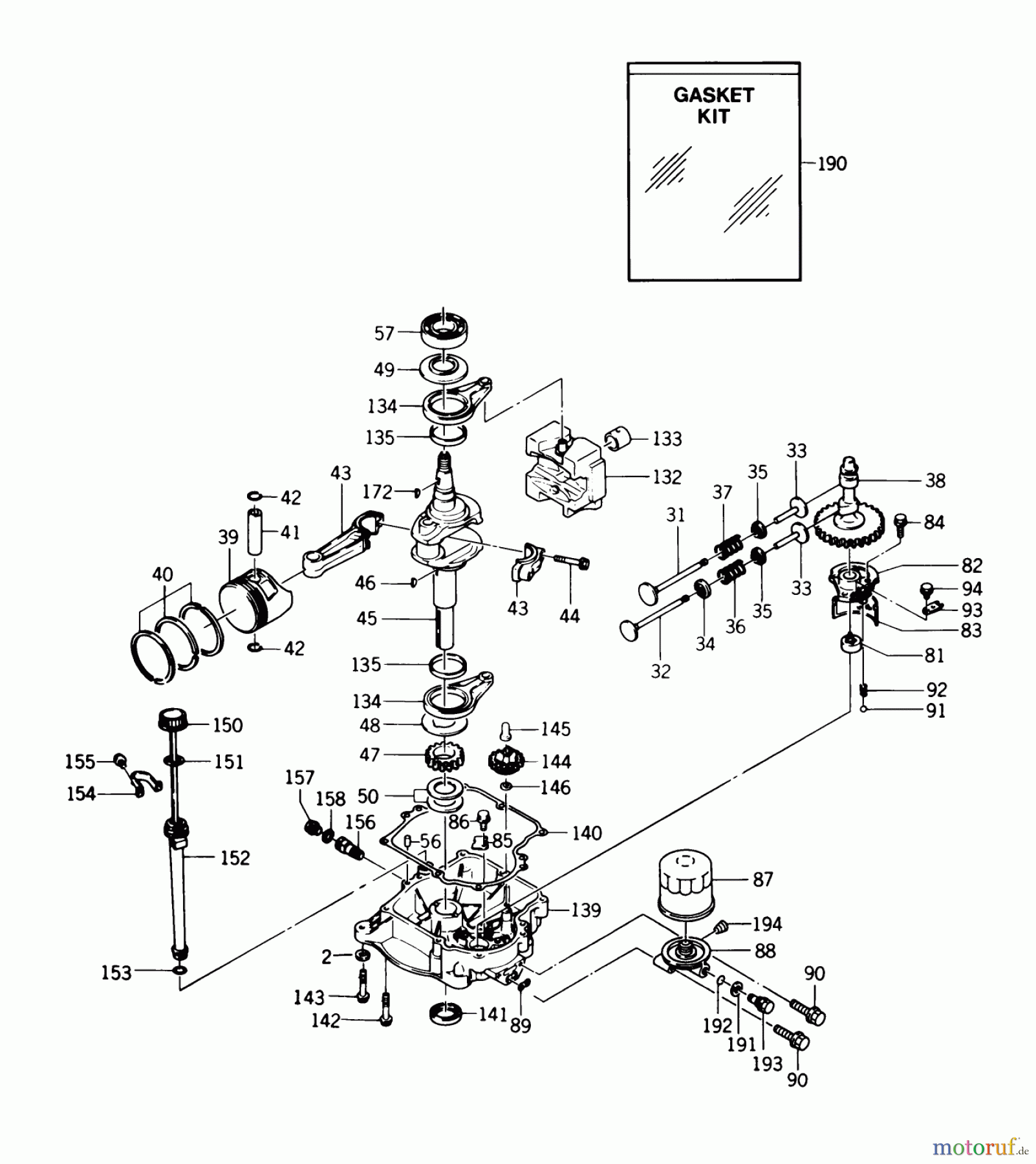  Toro Neu Mowers, Rear-Engine Rider 33-08B402 (108-4) - Toro 108-4 Rear Engine Rider, 1988 KAWASAKI FB460V TYPE BS-15 ENGINE #2